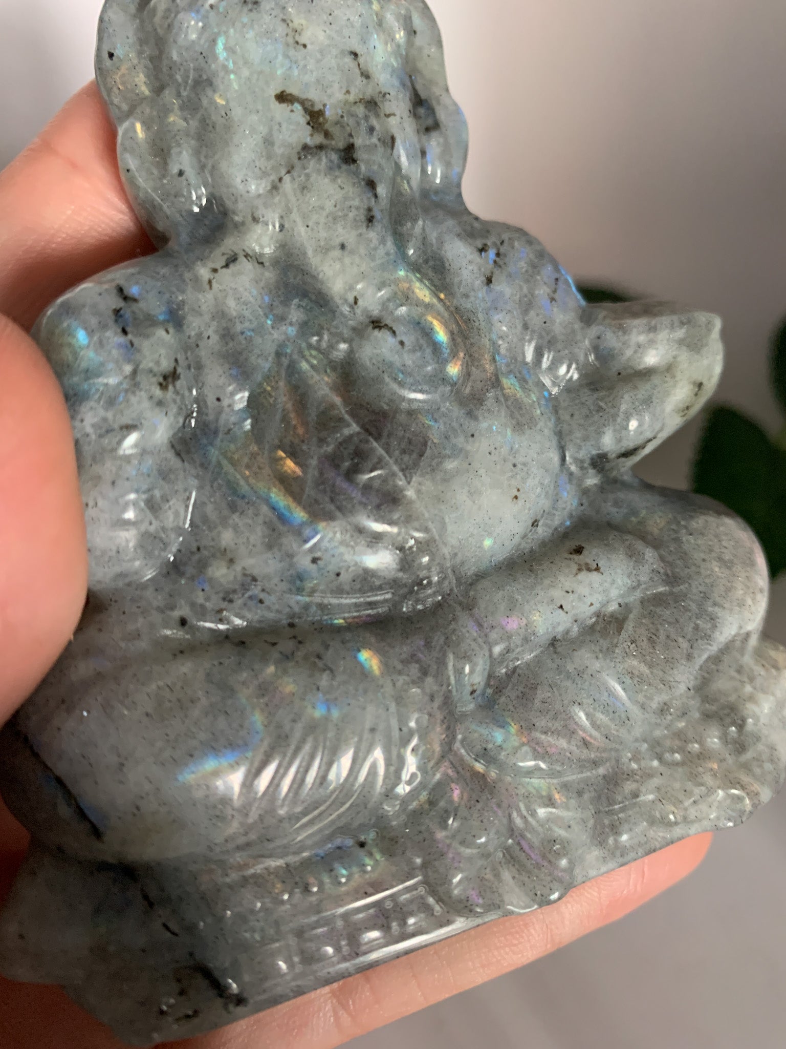 Labradorite Ganesha Carving (Hand-carved) - Crystal Love Treasures