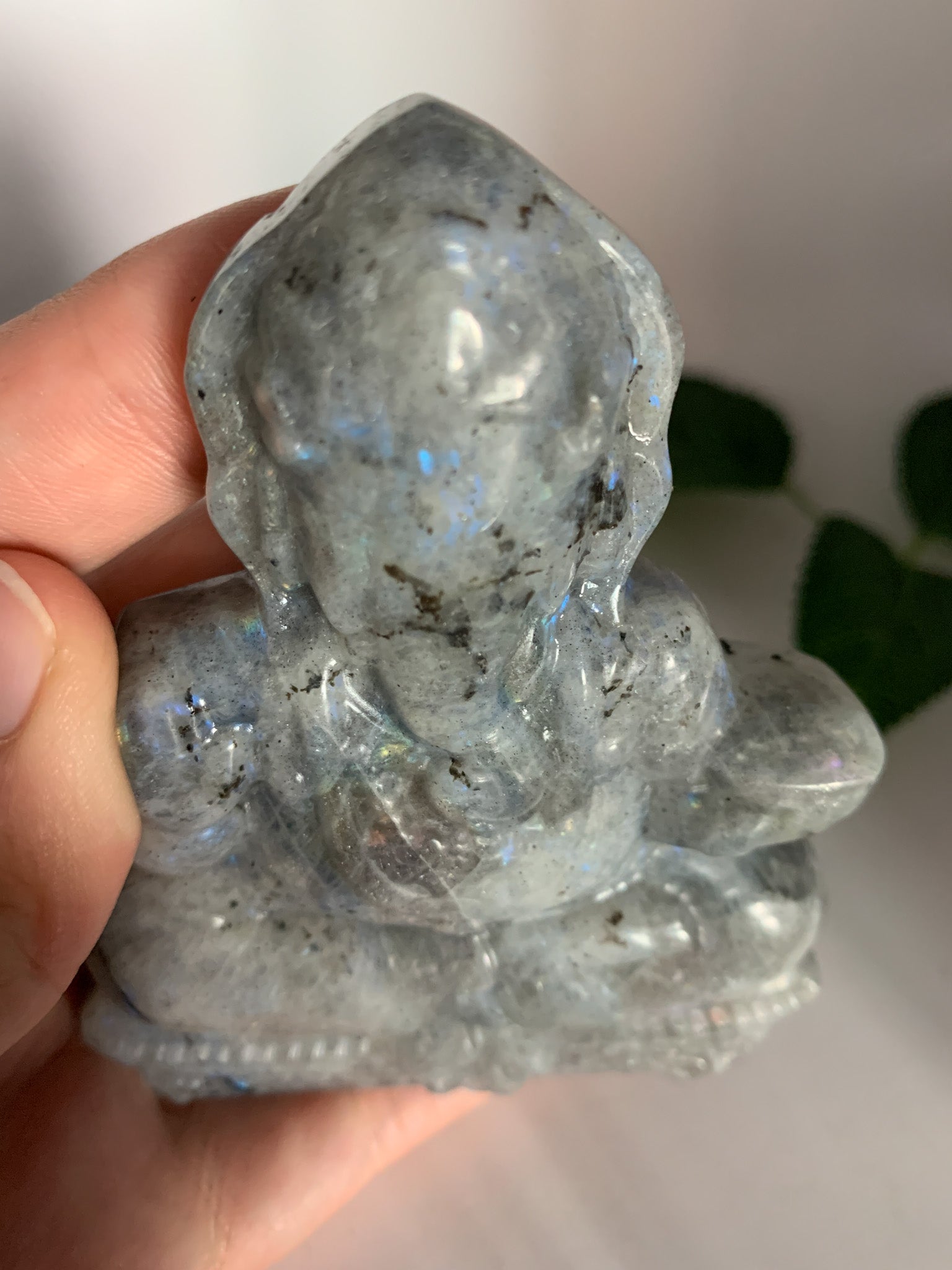 Labradorite Ganesha Carving (Hand-carved) - Crystal Love Treasures