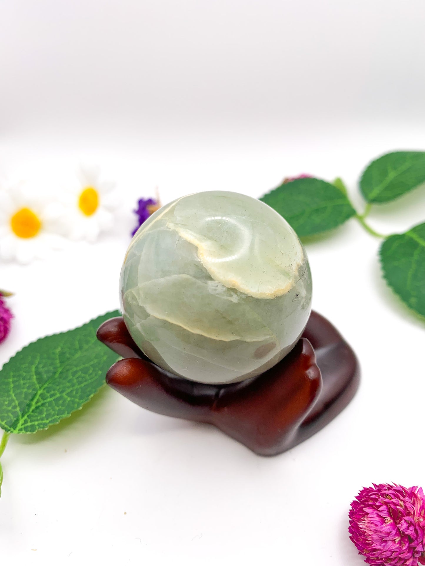 grey moonstone sphere