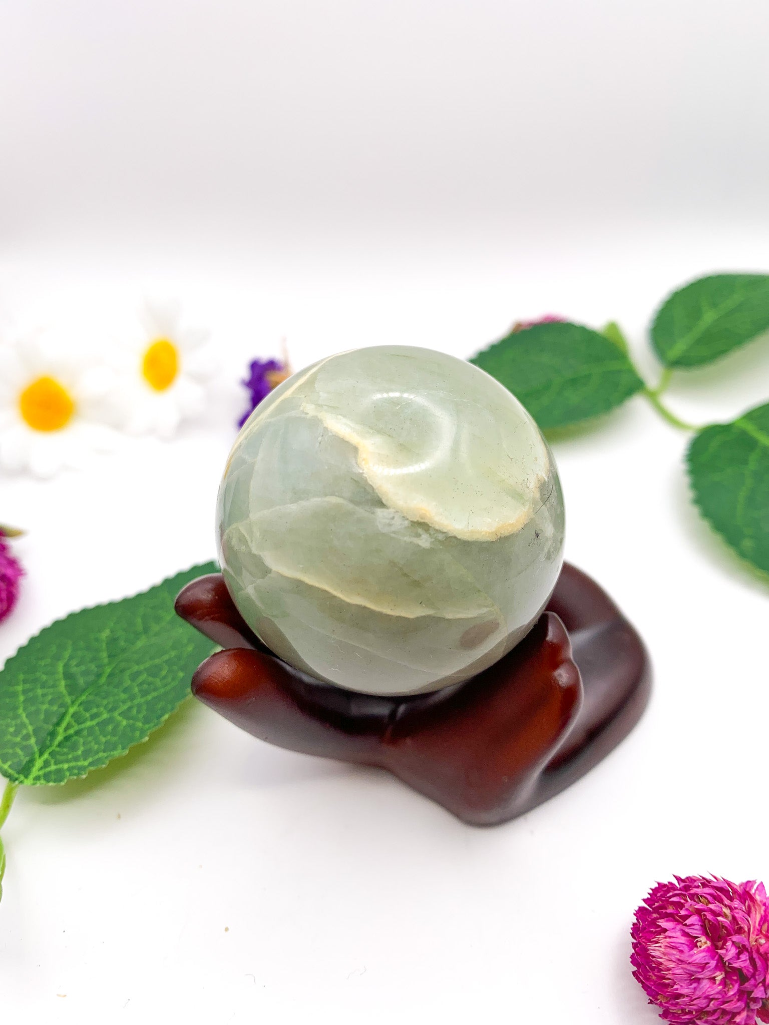 grey moonstone sphere