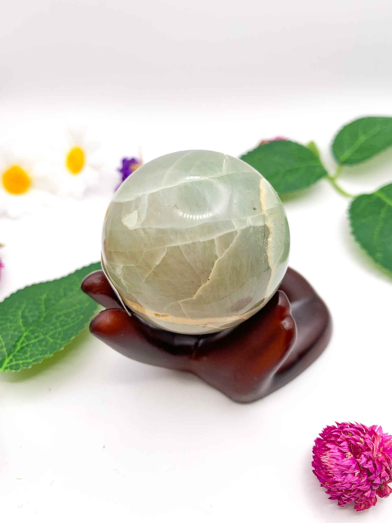 grey moonstone sphere