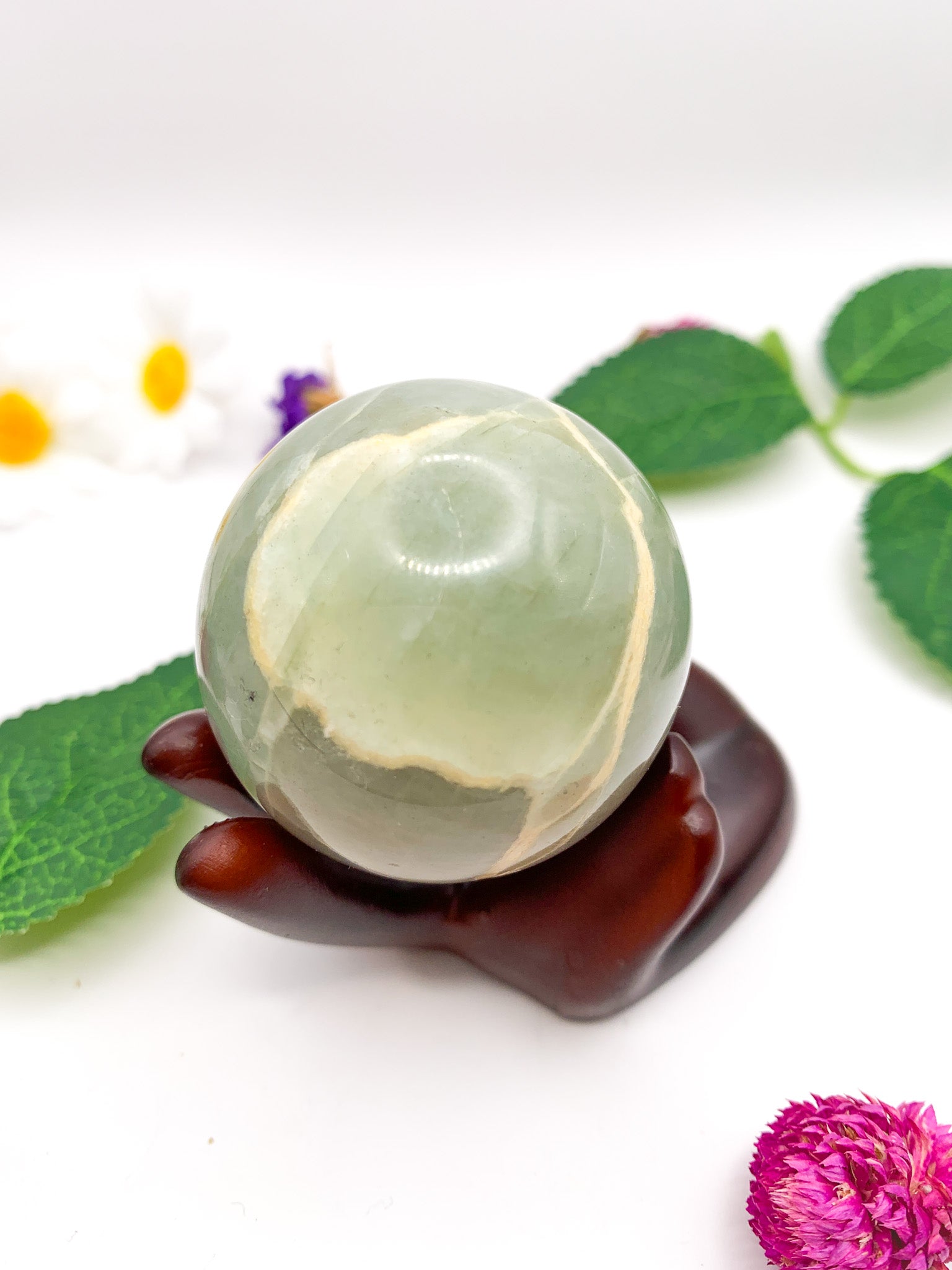 grey moonstone sphere
