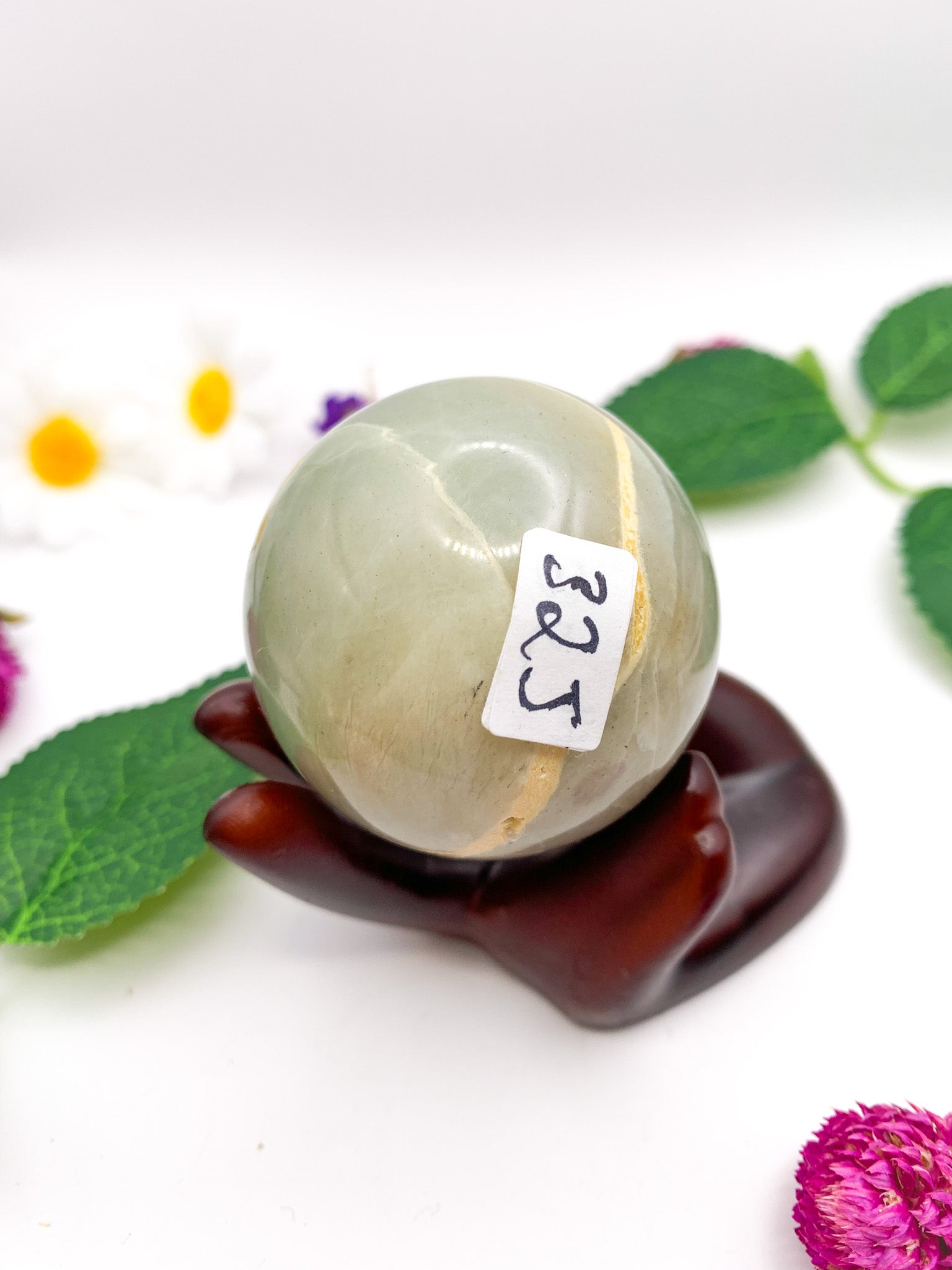 grey moonstone sphere