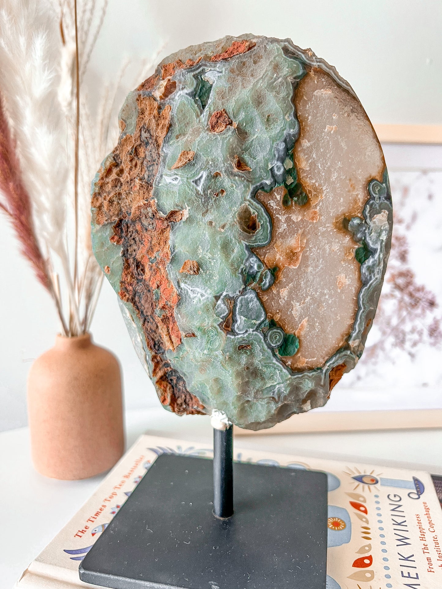 Druzy Agate Geode on Stand - Crystal Love Treasures