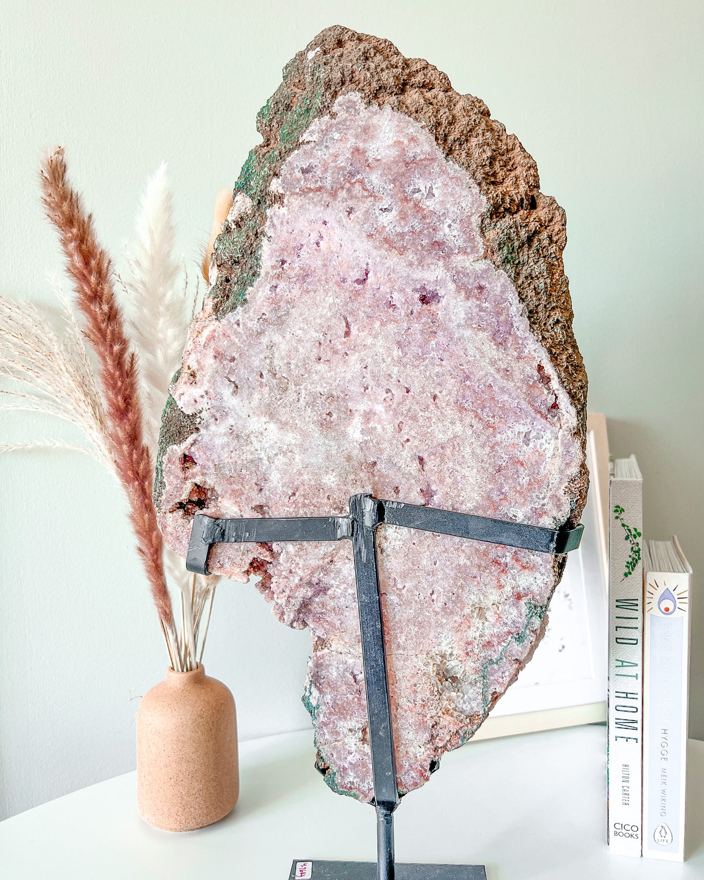 XL Pink Amethyst Slab on stand - removable - Crystal Love Treasures