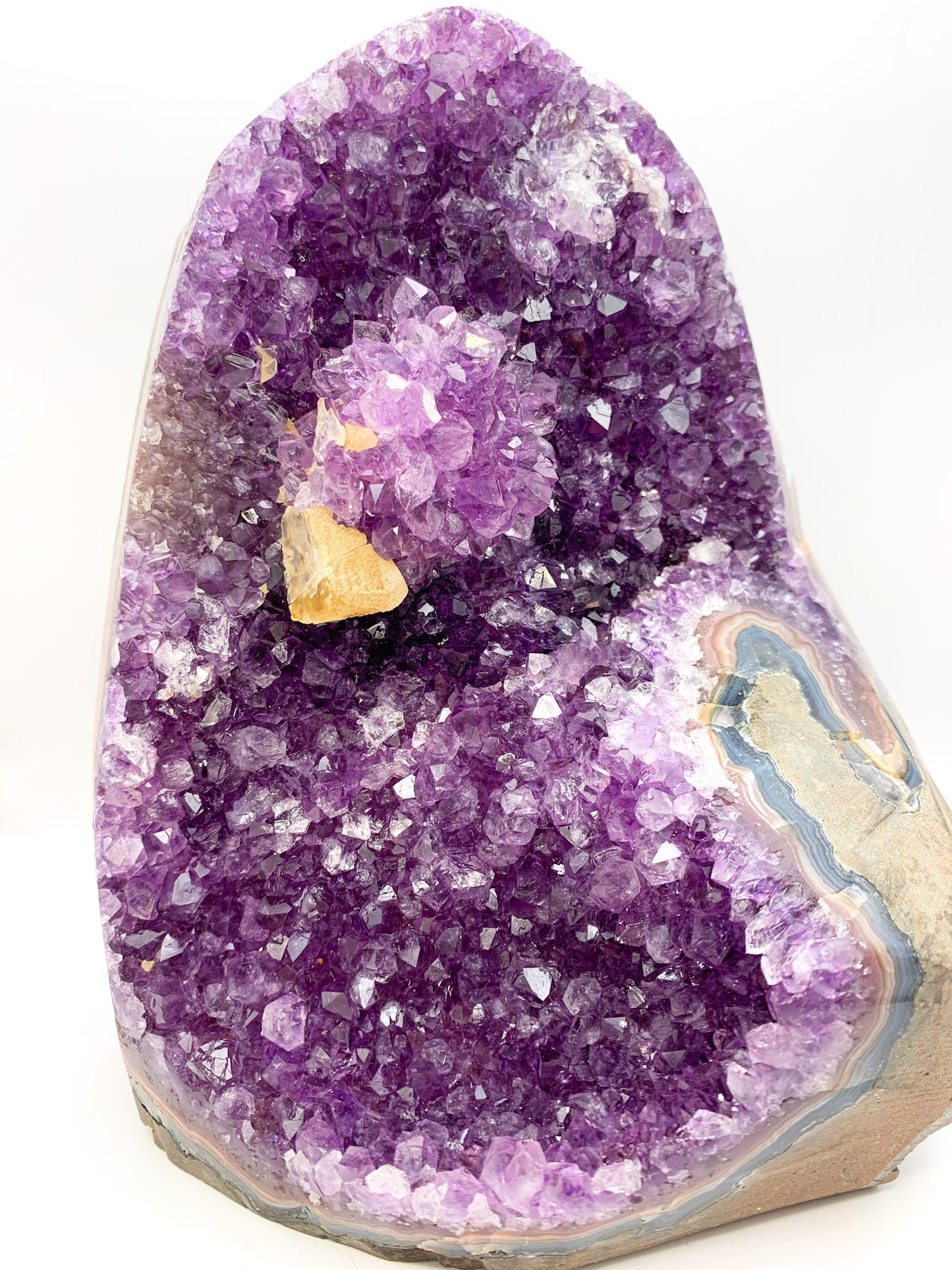 Amethyst Raw Cut Base with Calcite Inclusion - Crystal Love Treasures