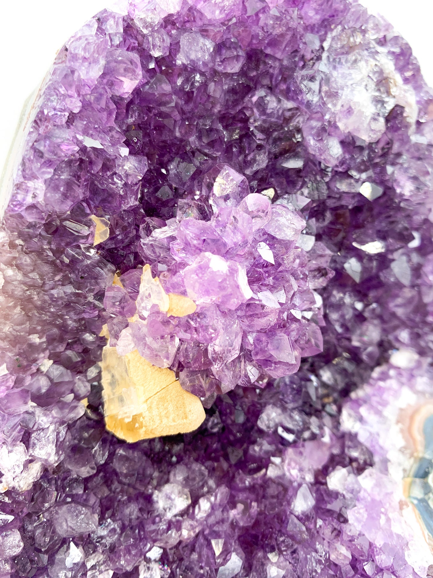 Amethyst Raw Cut Base with Calcite Inclusion - Crystal Love Treasures