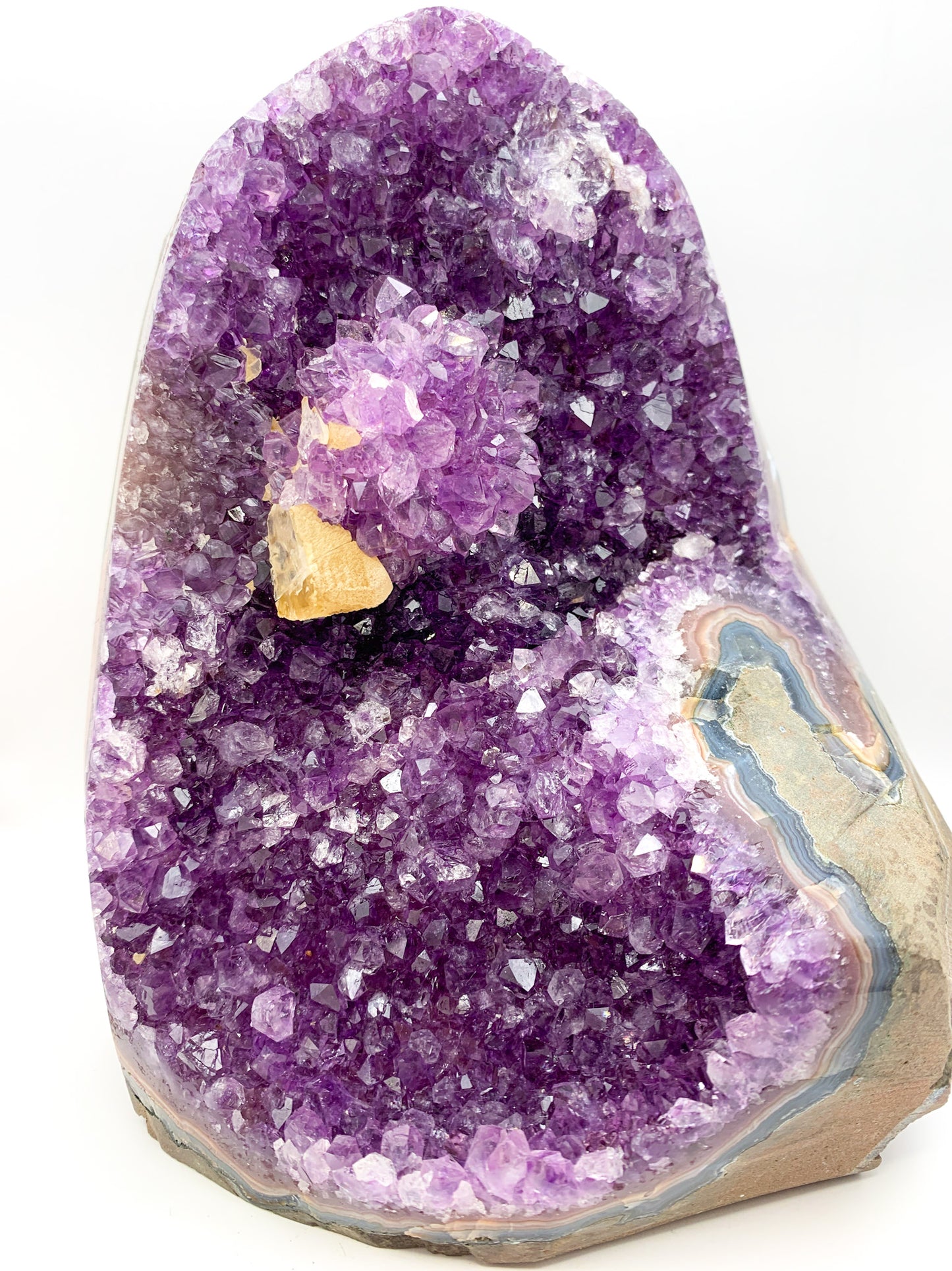 Amethyst Raw Cut Base with Calcite Inclusion - Crystal Love Treasures