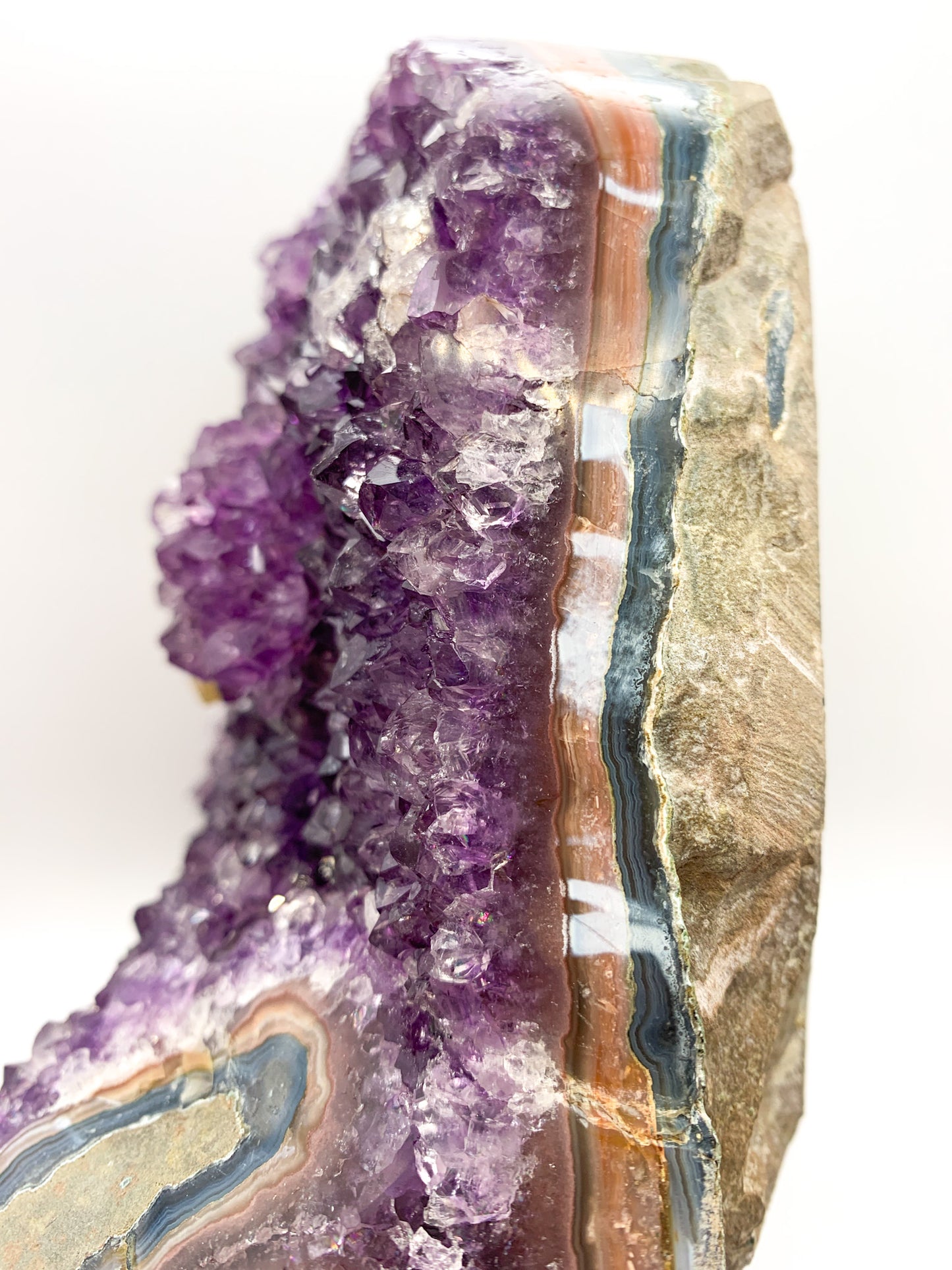 Amethyst Raw Cut Base with Calcite Inclusion - Crystal Love Treasures