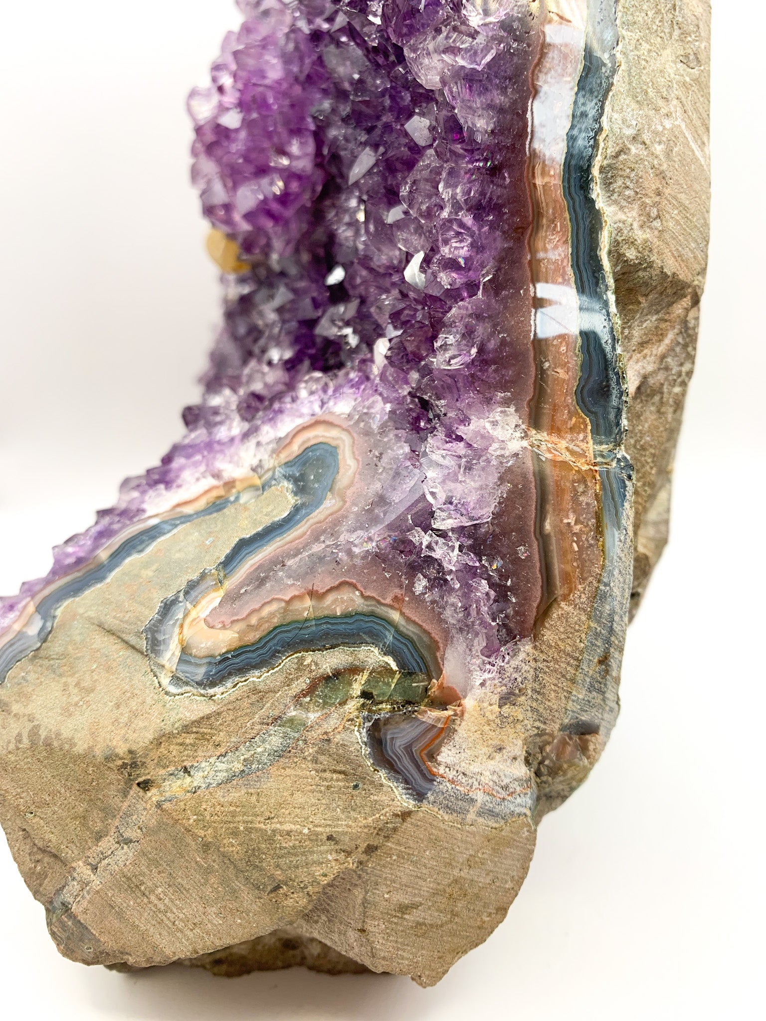 Amethyst Raw Cut Base with Calcite Inclusion - Crystal Love Treasures