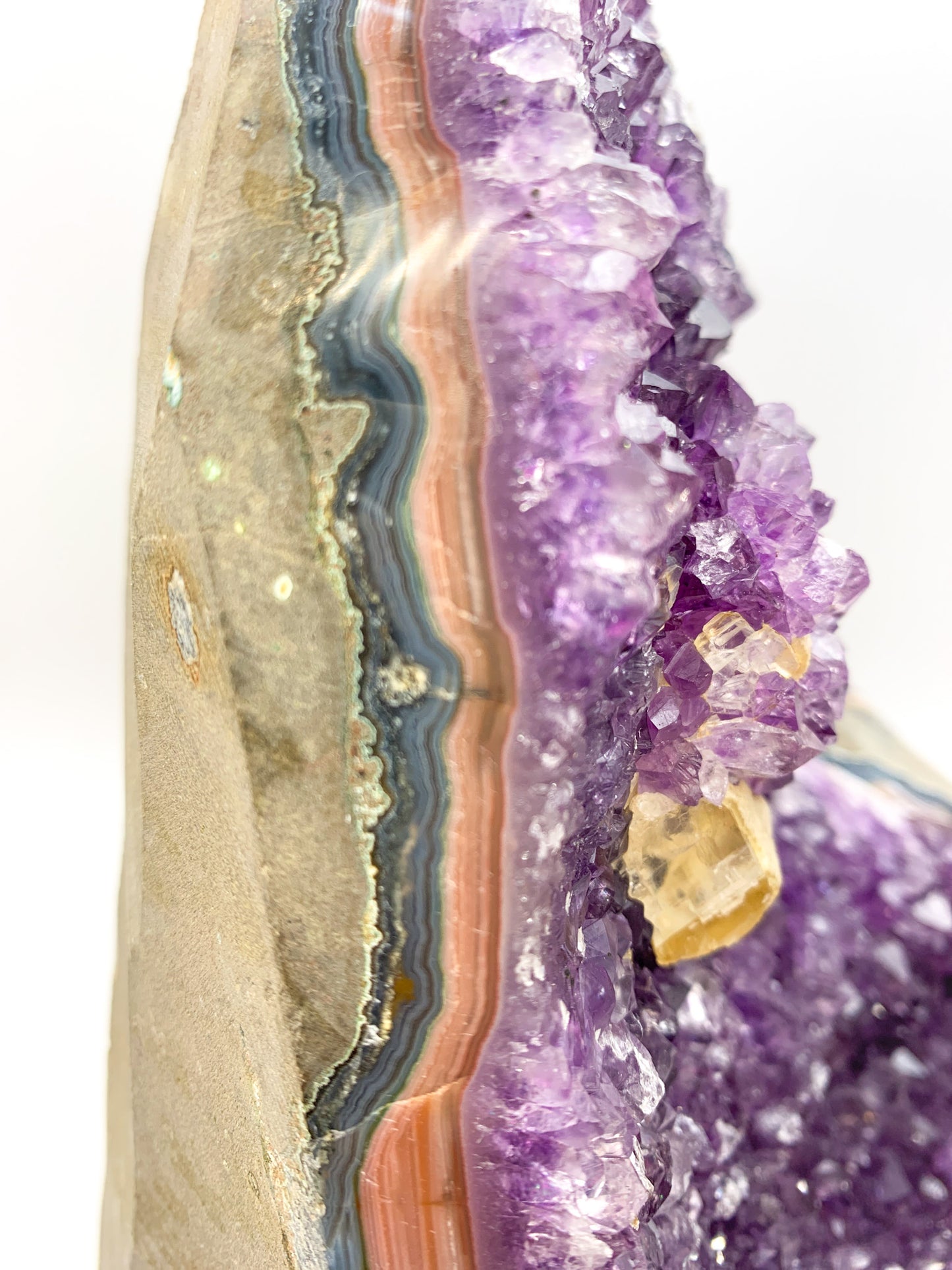 Amethyst Raw Cut Base with Calcite Inclusion - Crystal Love Treasures