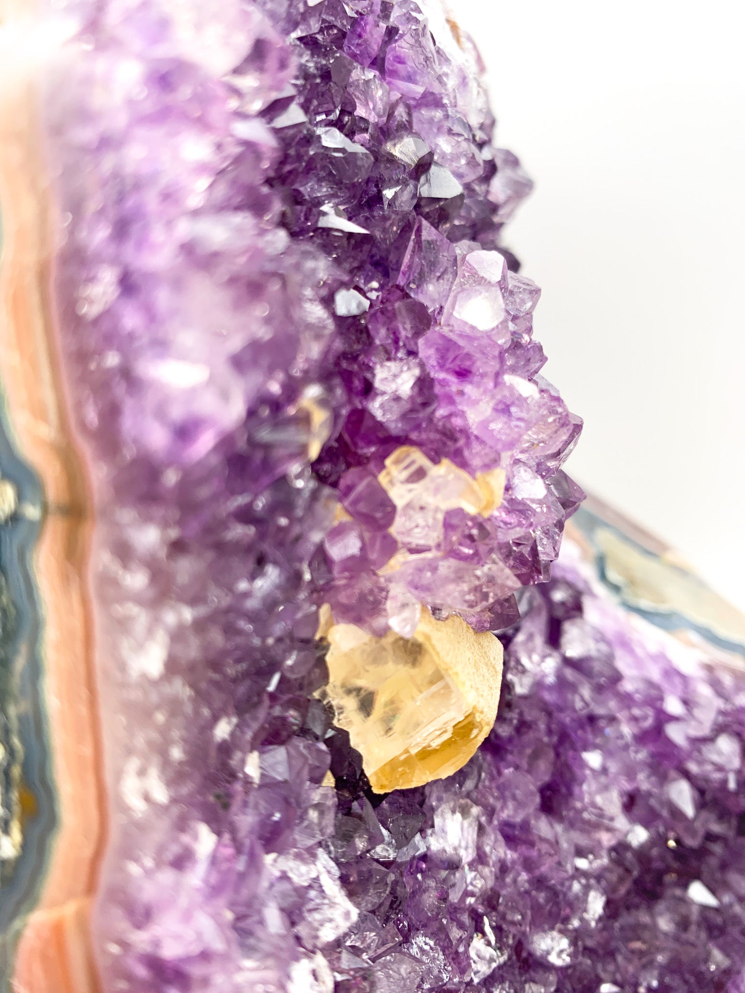 Amethyst Raw Cut Base with Calcite Inclusion - Crystal Love Treasures