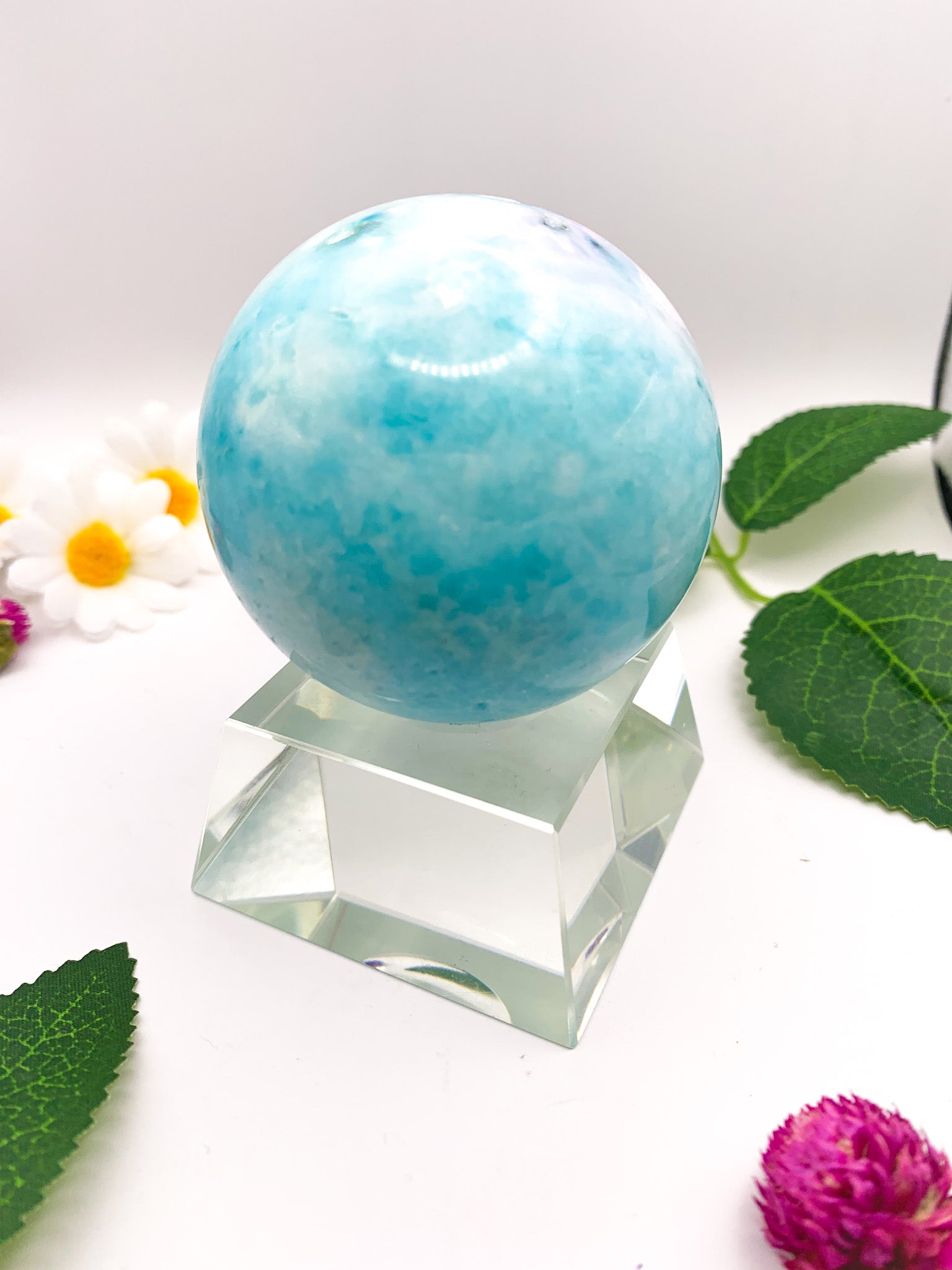 blue aragonite sphere