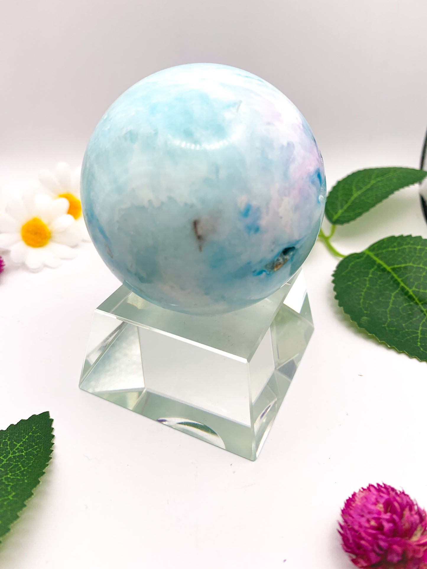 blue aragonite sphere