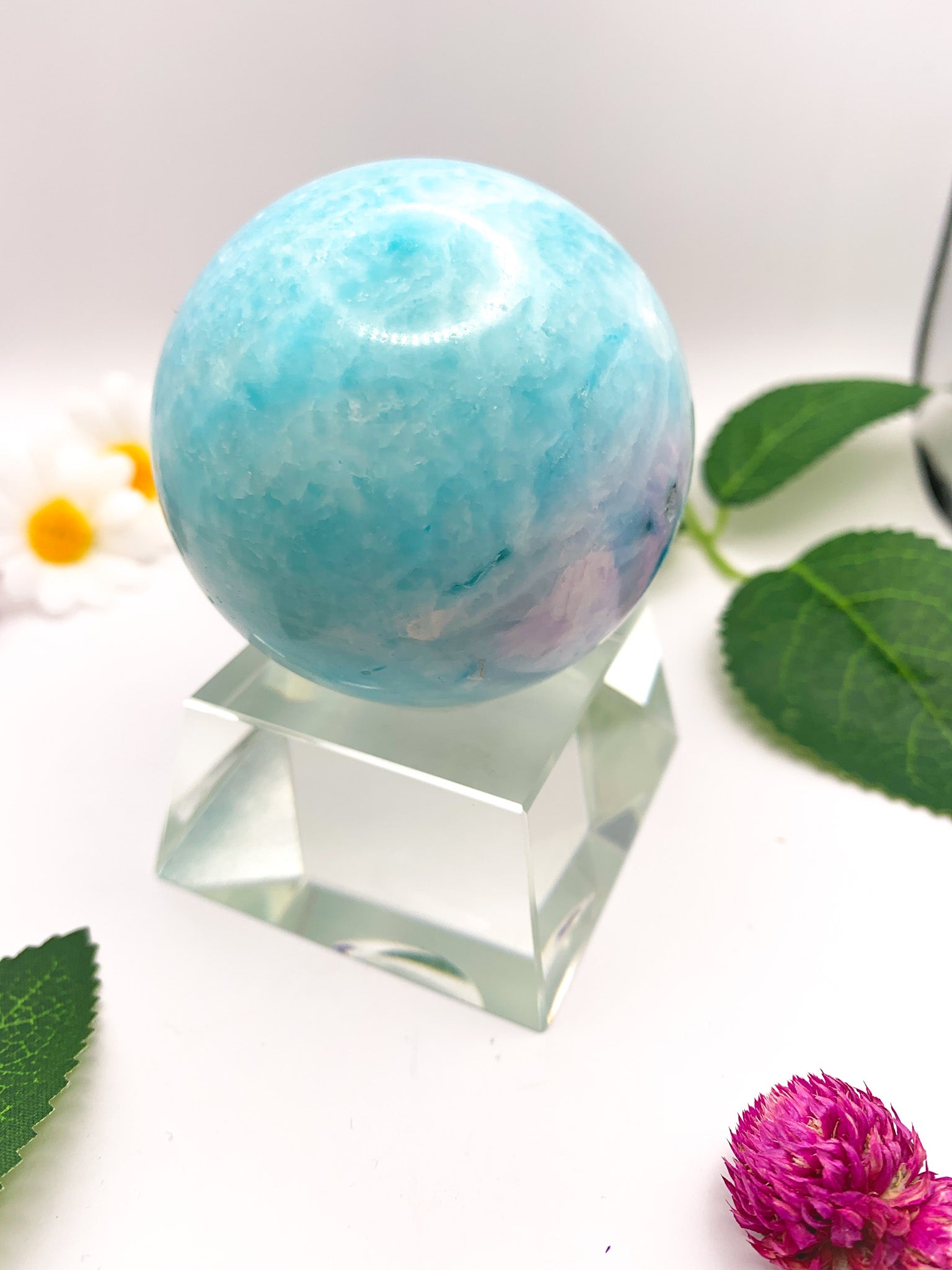 blue aragonite sphere
