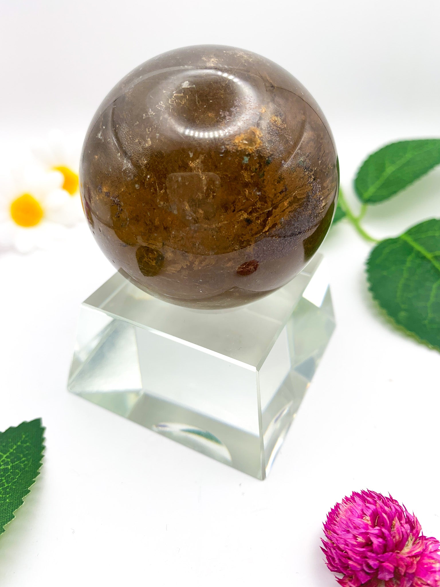 Rutilated Garden Quartz Sphere