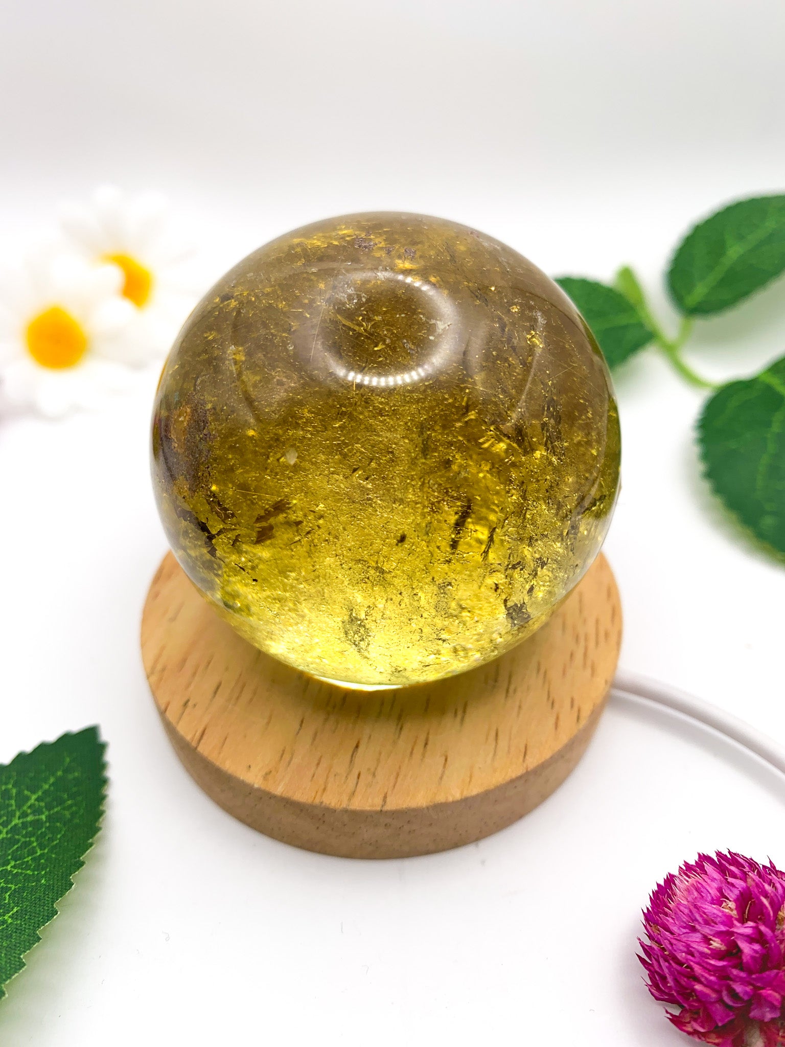 Rutilated Garden Quartz Sphere