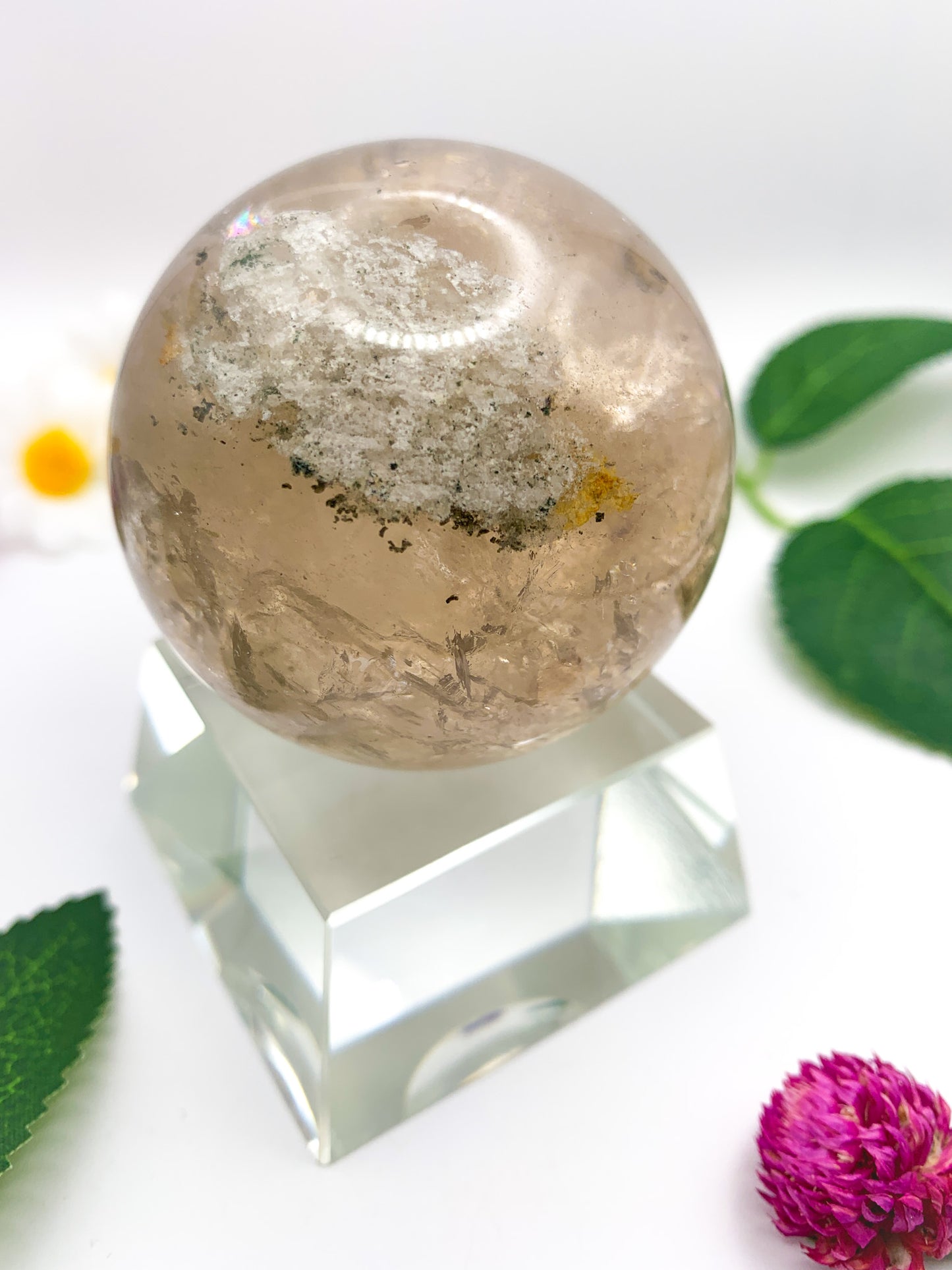 Garden quartz sphere 