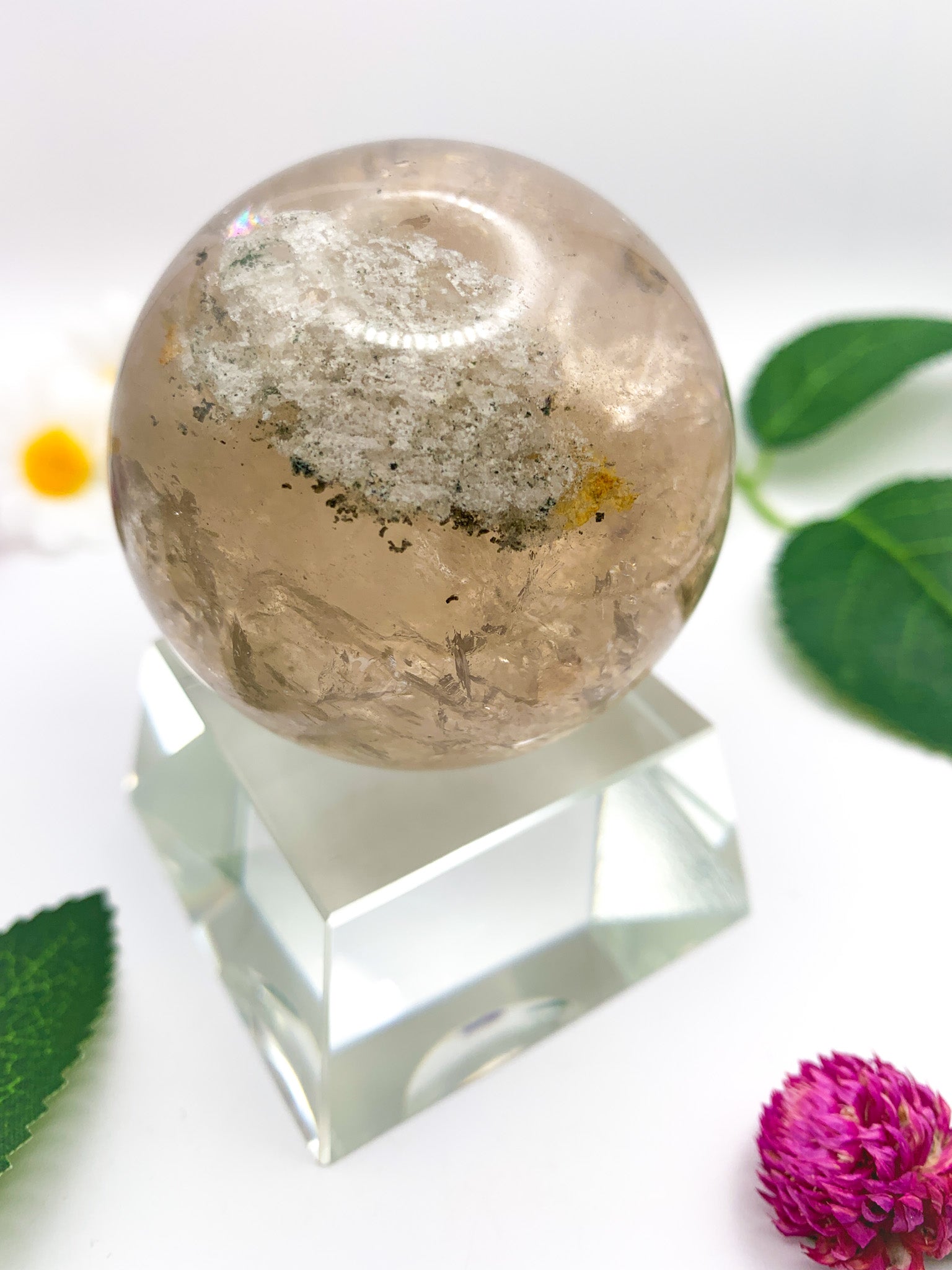 Garden quartz sphere 