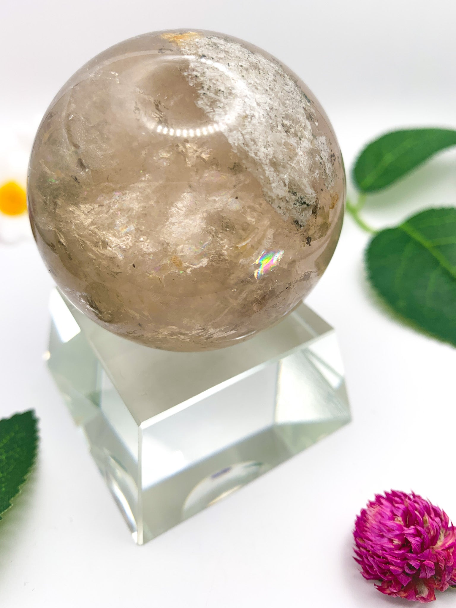 Garden quartz sphere 