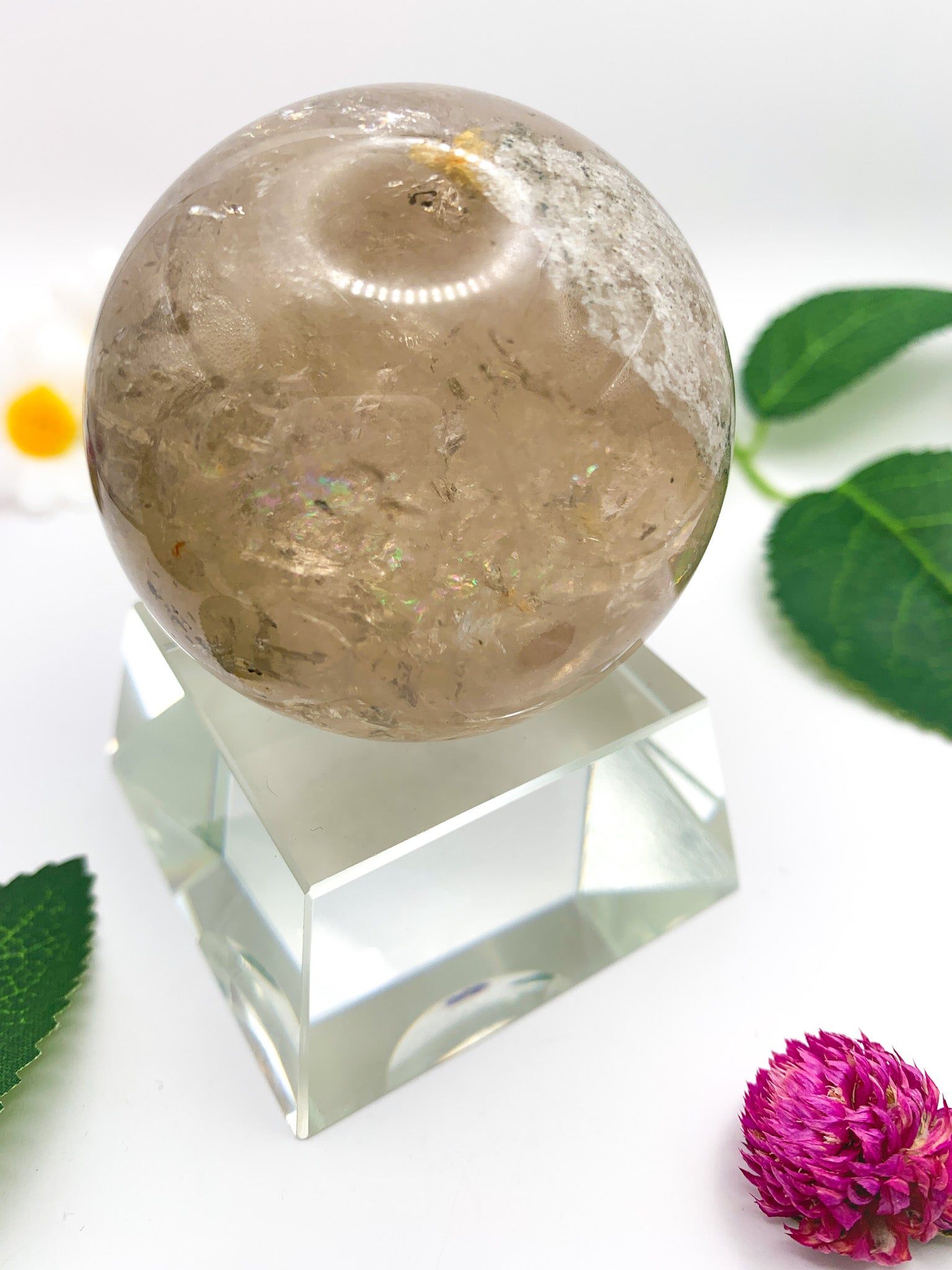 Garden quartz sphere 