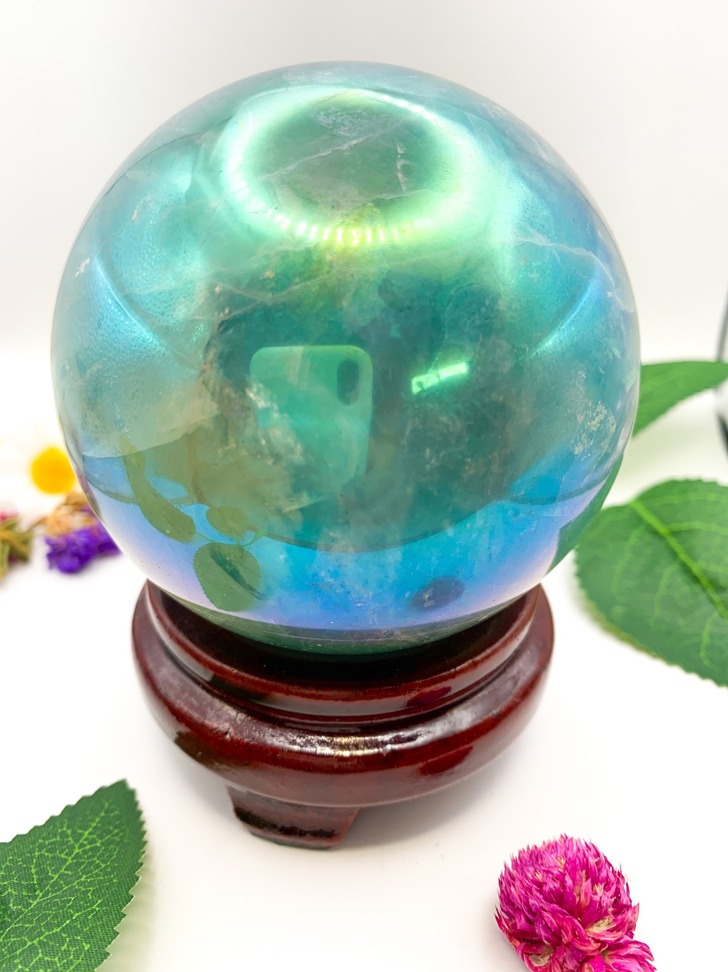 Aura Fluorite Sphere - Crystal Love Treasures