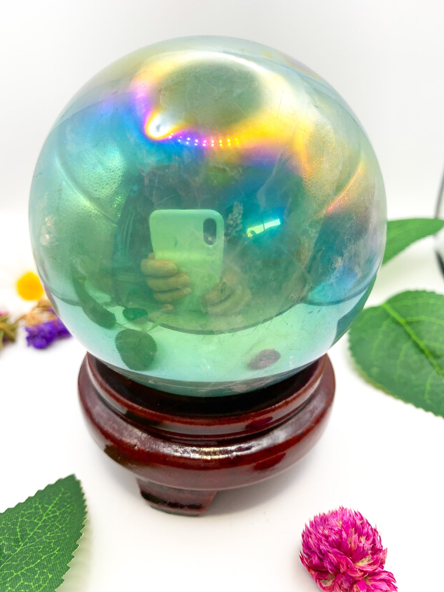 Aura Fluorite Sphere - Crystal Love Treasures