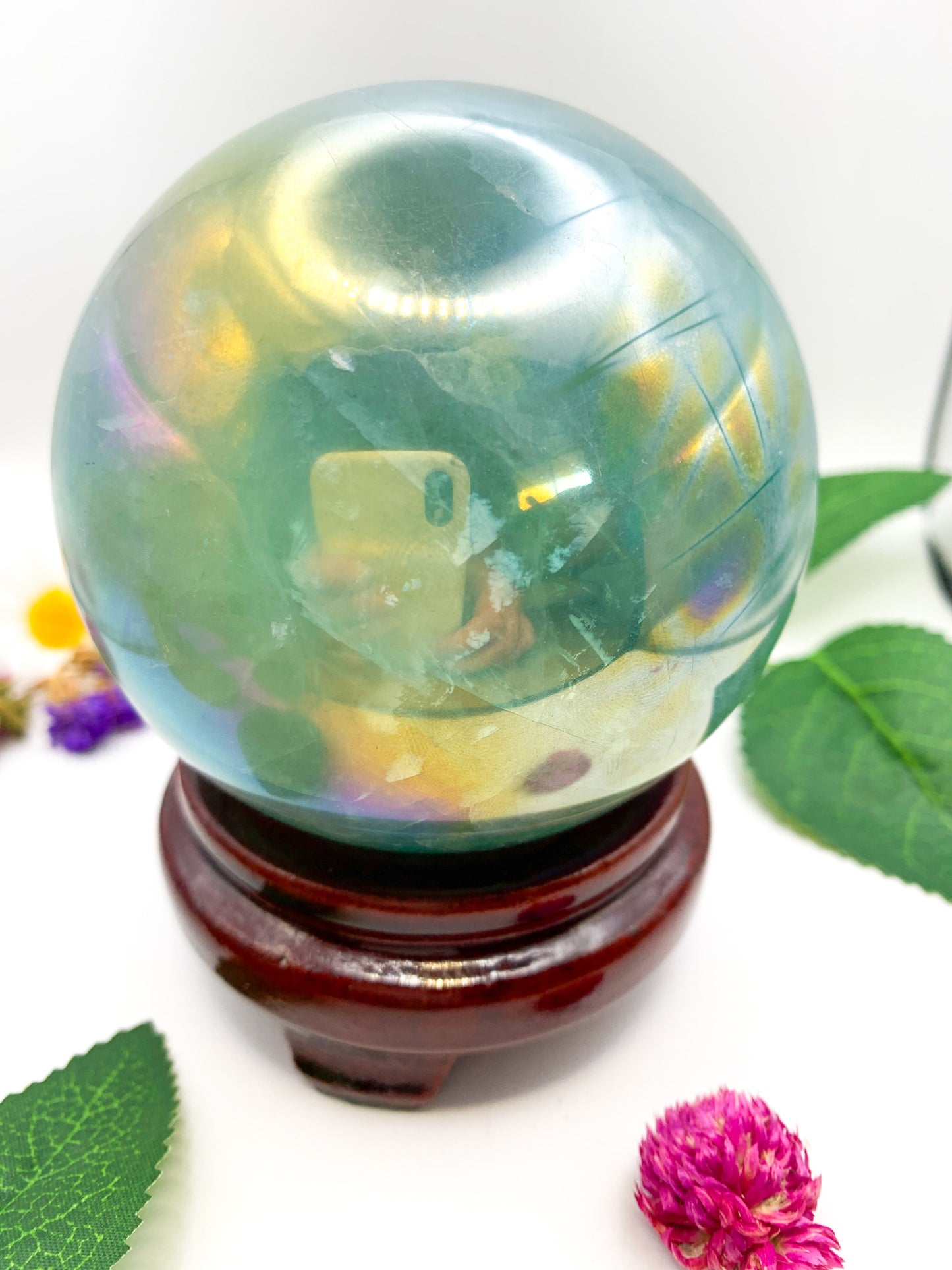 Aura Fluorite Sphere - Crystal Love Treasures