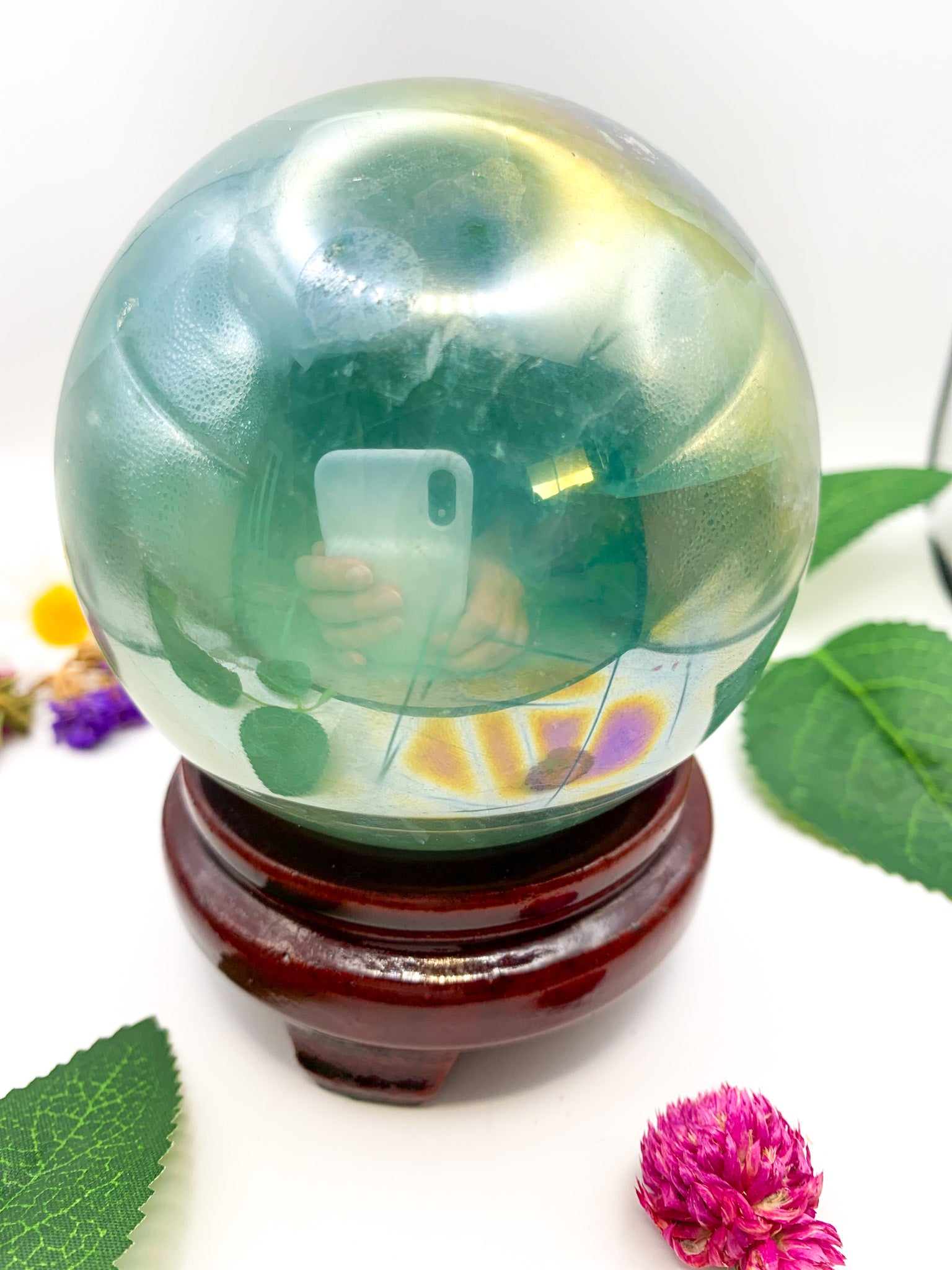 Aura Fluorite Sphere - Crystal Love Treasures