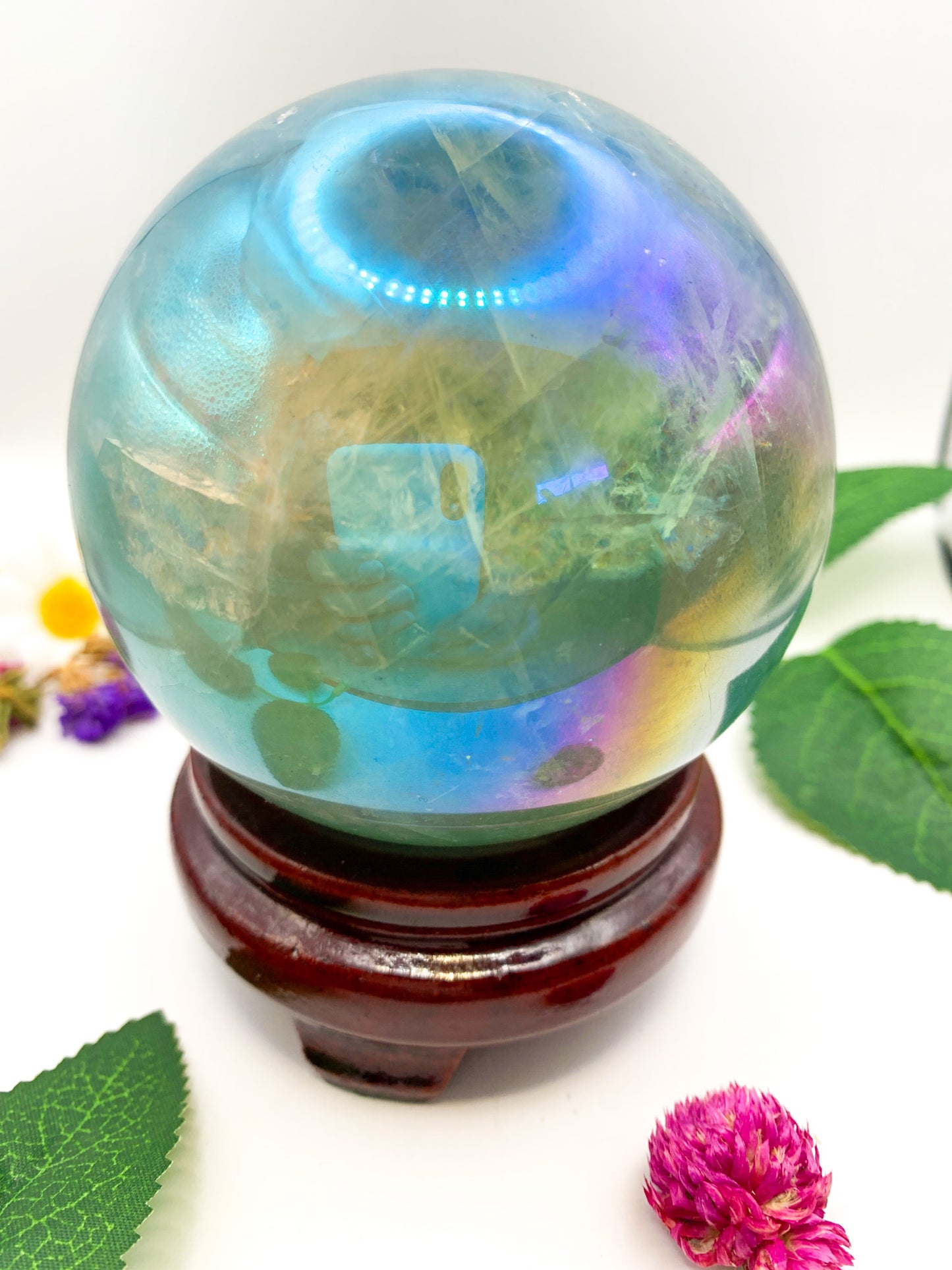 Aura Fluorite Sphere - Crystal Love Treasures