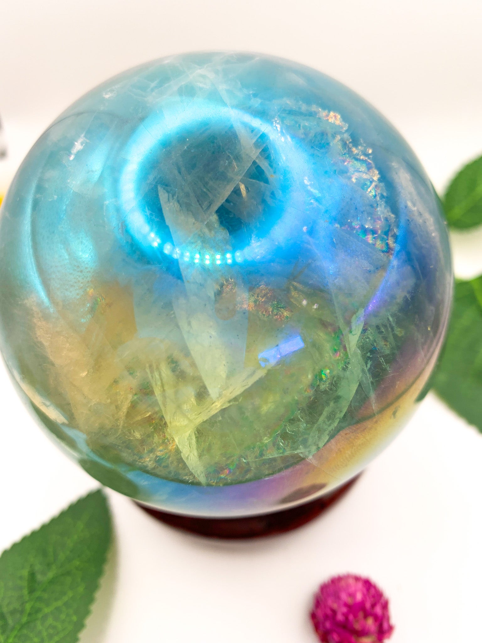 Aura Fluorite Sphere - Crystal Love Treasures