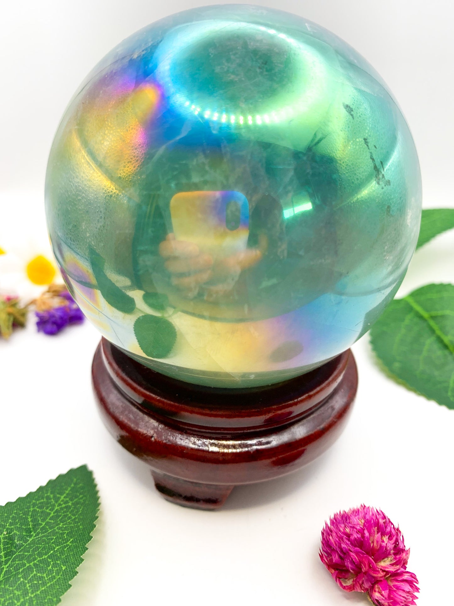 Aura Fluorite Sphere - Crystal Love Treasures