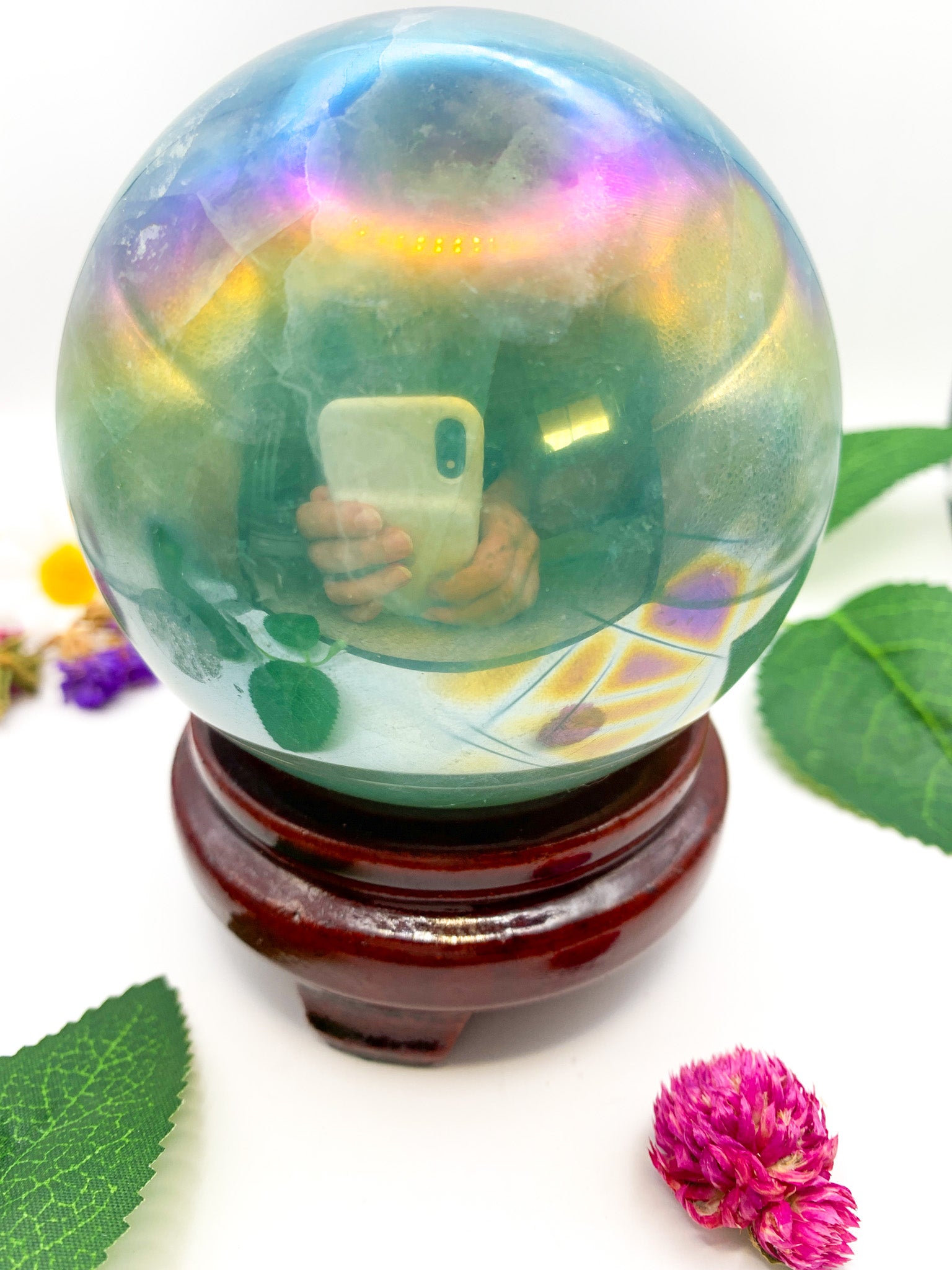 Aura Fluorite Sphere - Crystal Love Treasures