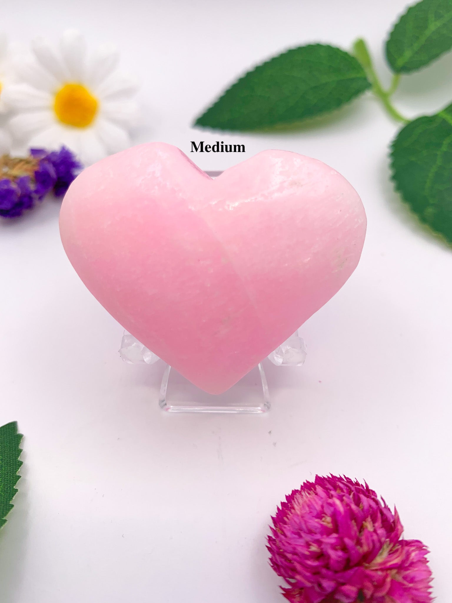 Pink Aragonite Heart - Crystal Love Treasures