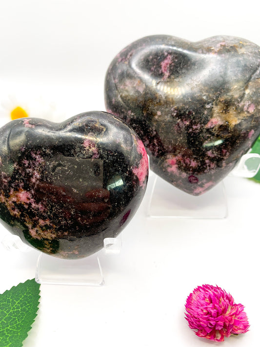 Rhodonite Heart (Black) - Crystal Love Treasures