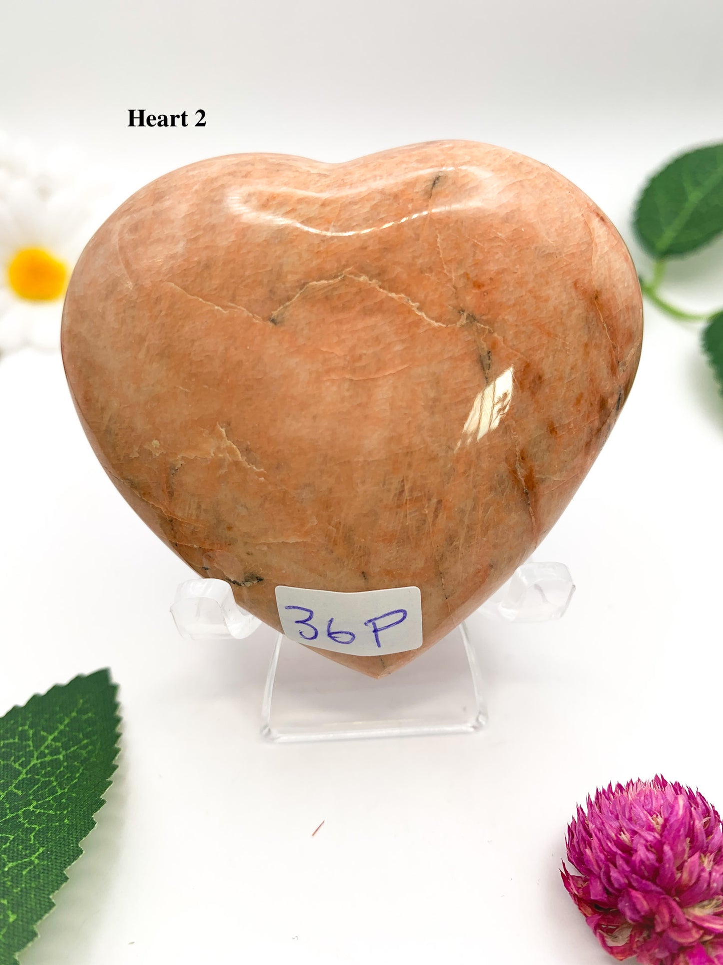 Peach Moonstone Heart - Crystal Love Treasures