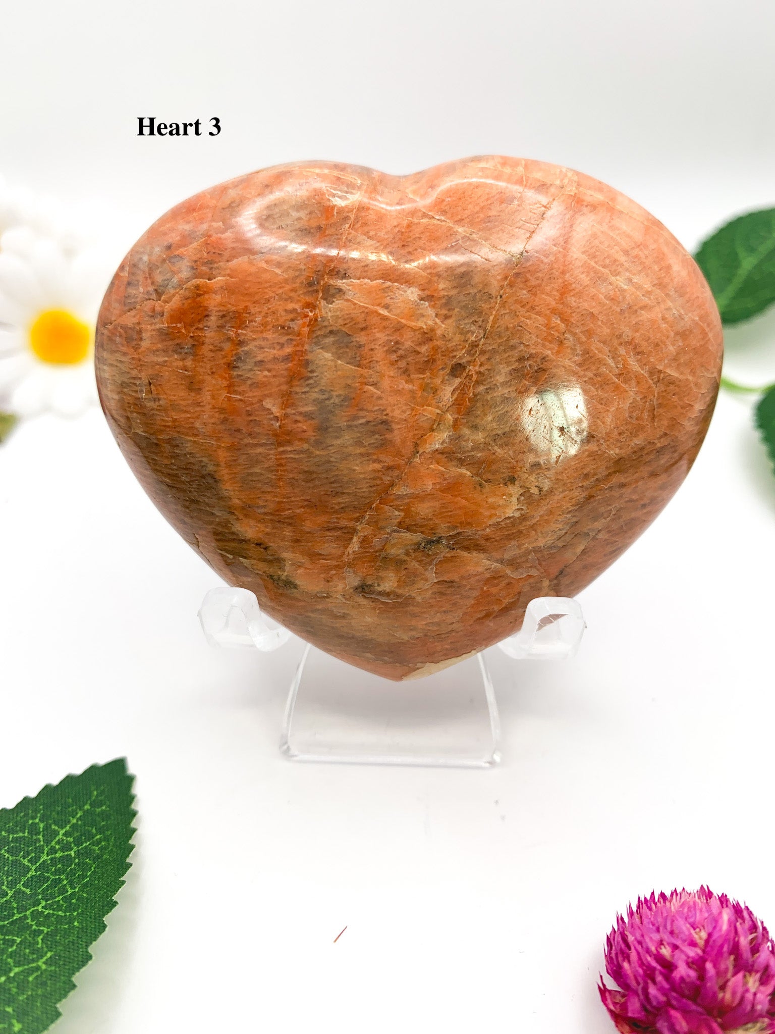 Peach Moonstone Heart - Crystal Love Treasures
