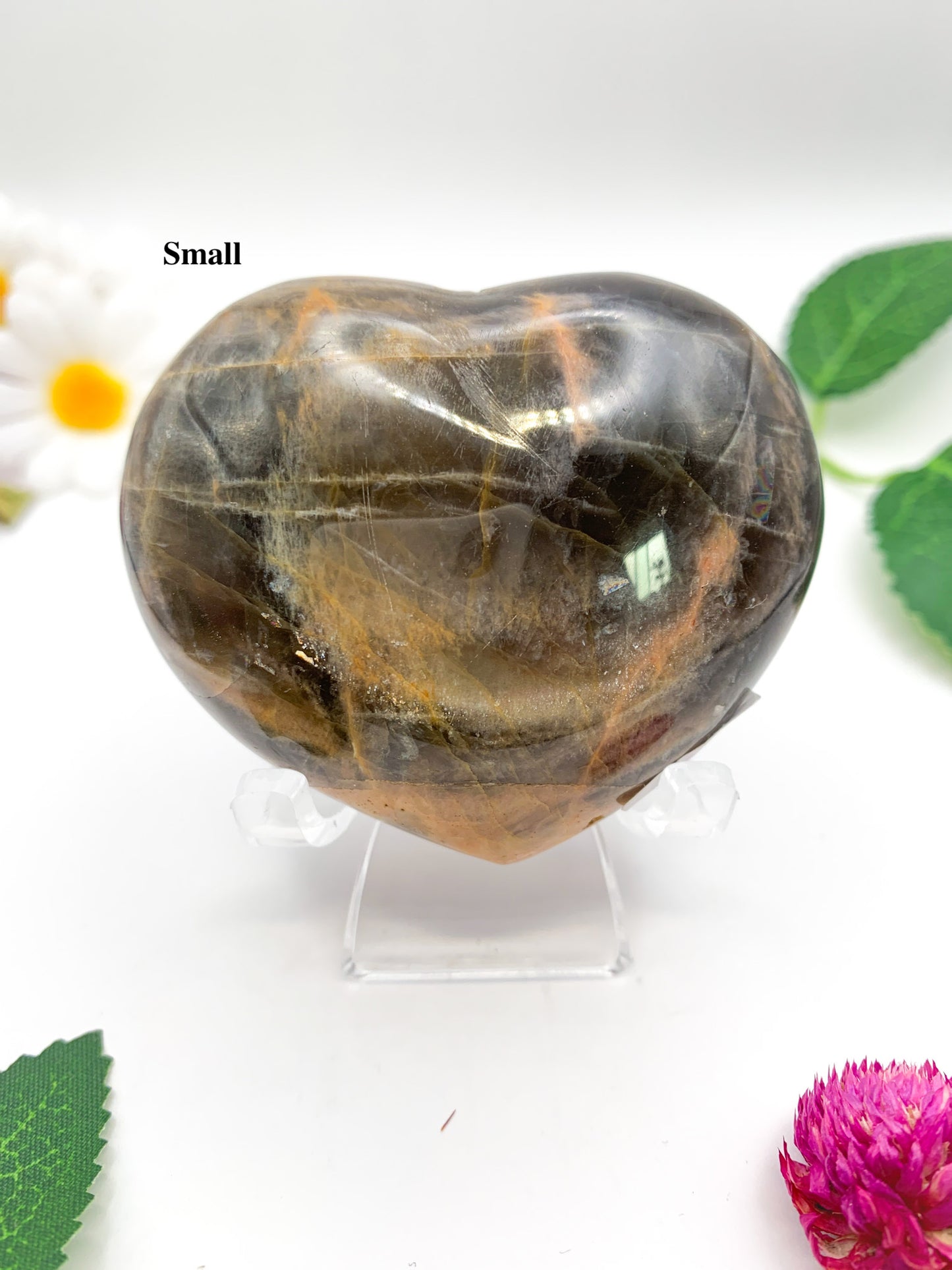 Black Moonstone Heart - Crystal Love Treasures