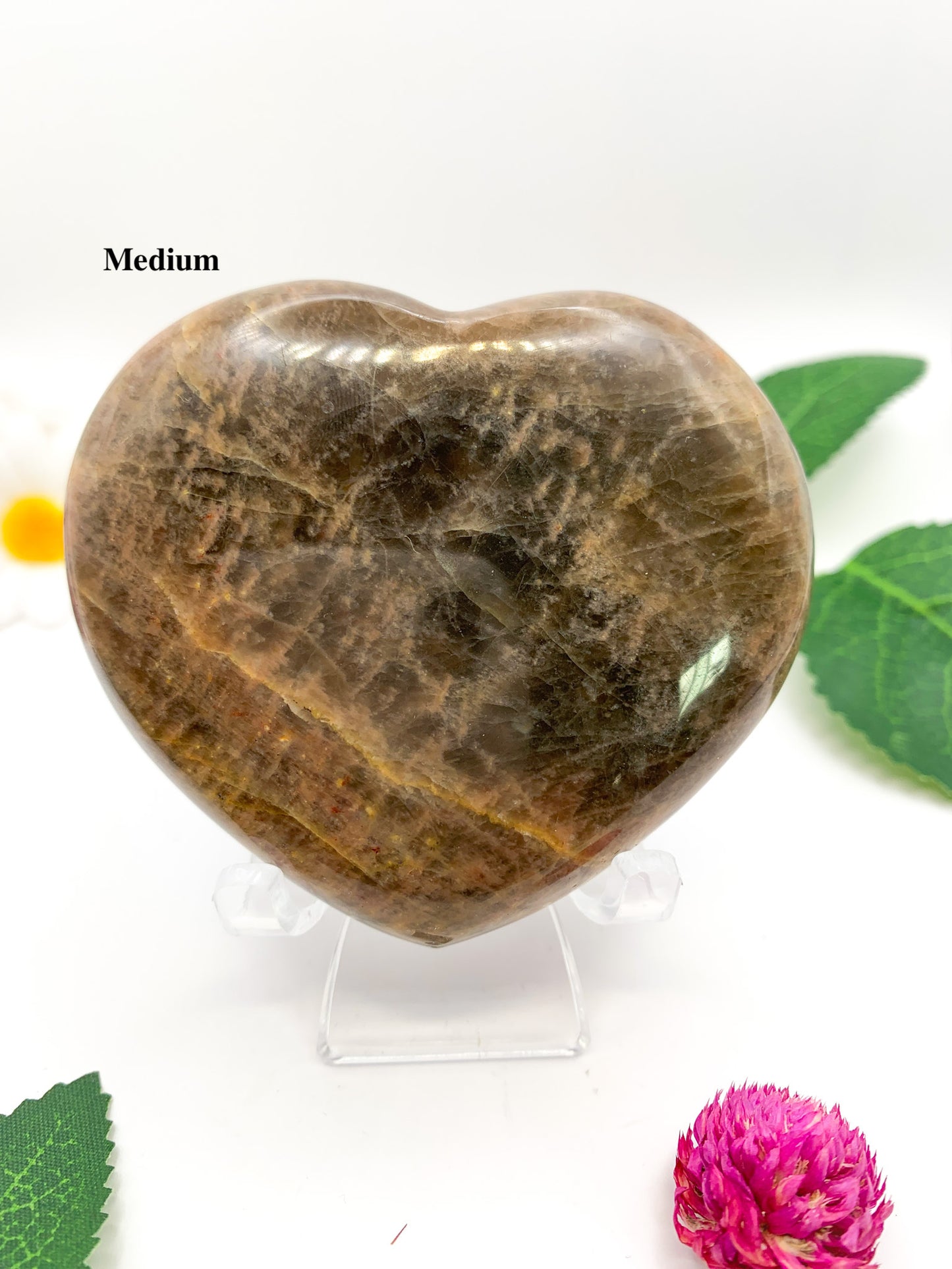 Black Moonstone Heart - Crystal Love Treasures