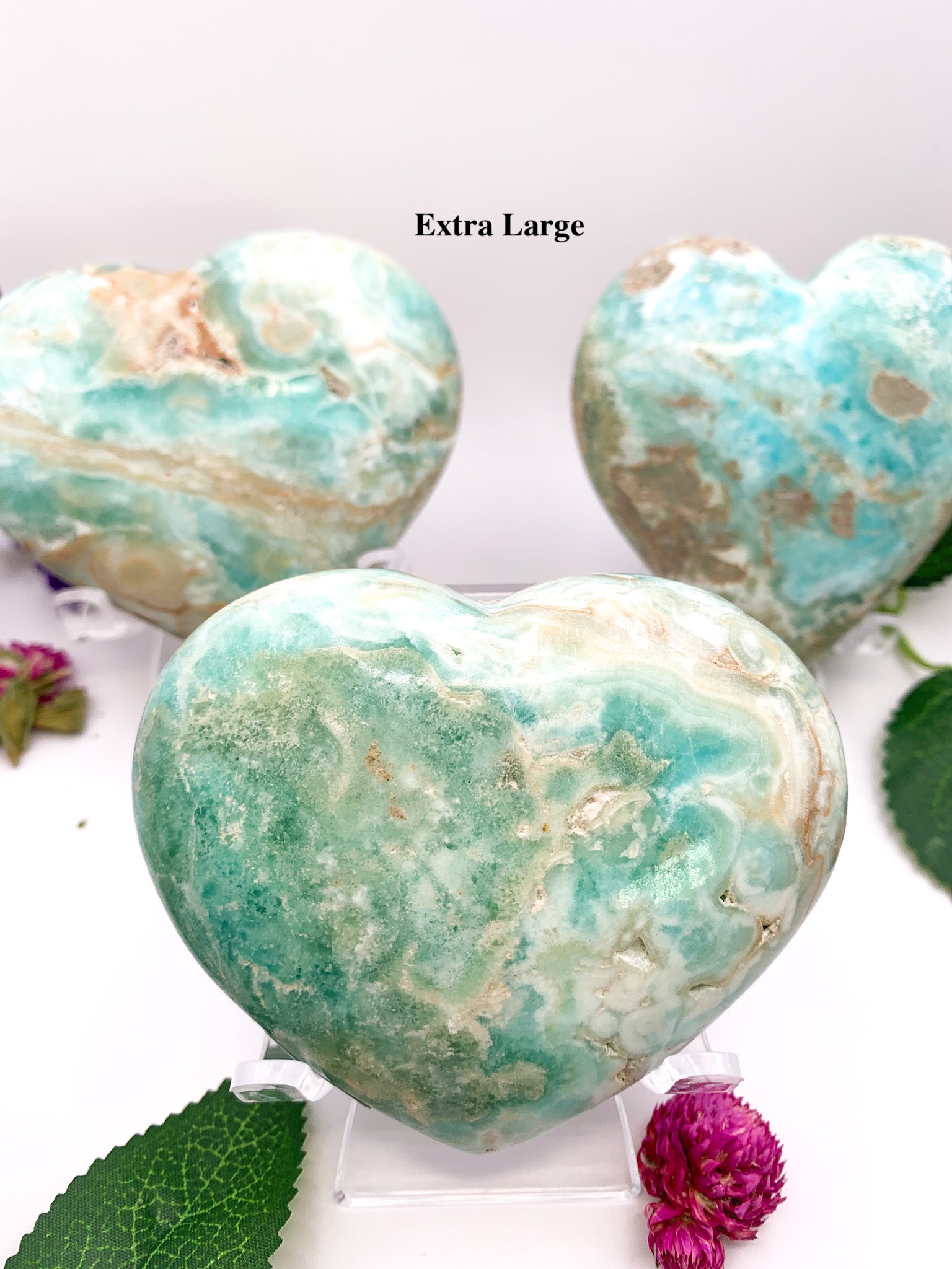Blue Aragonite Heart (Caribbean Calcite) - Crystal Love Treasures