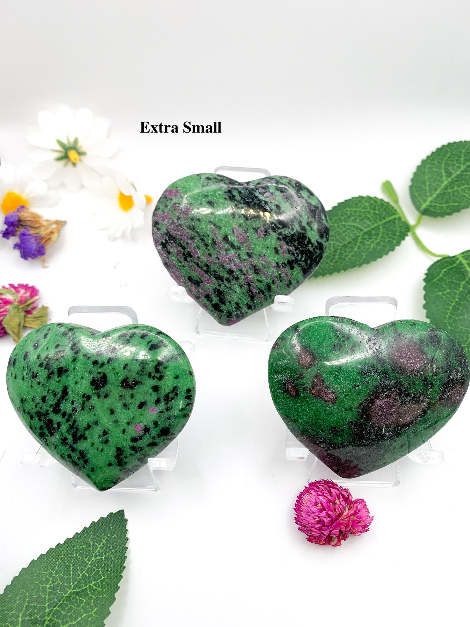 Ruby Zoisite Heart (Anyolite) - Crystal Love Treasures