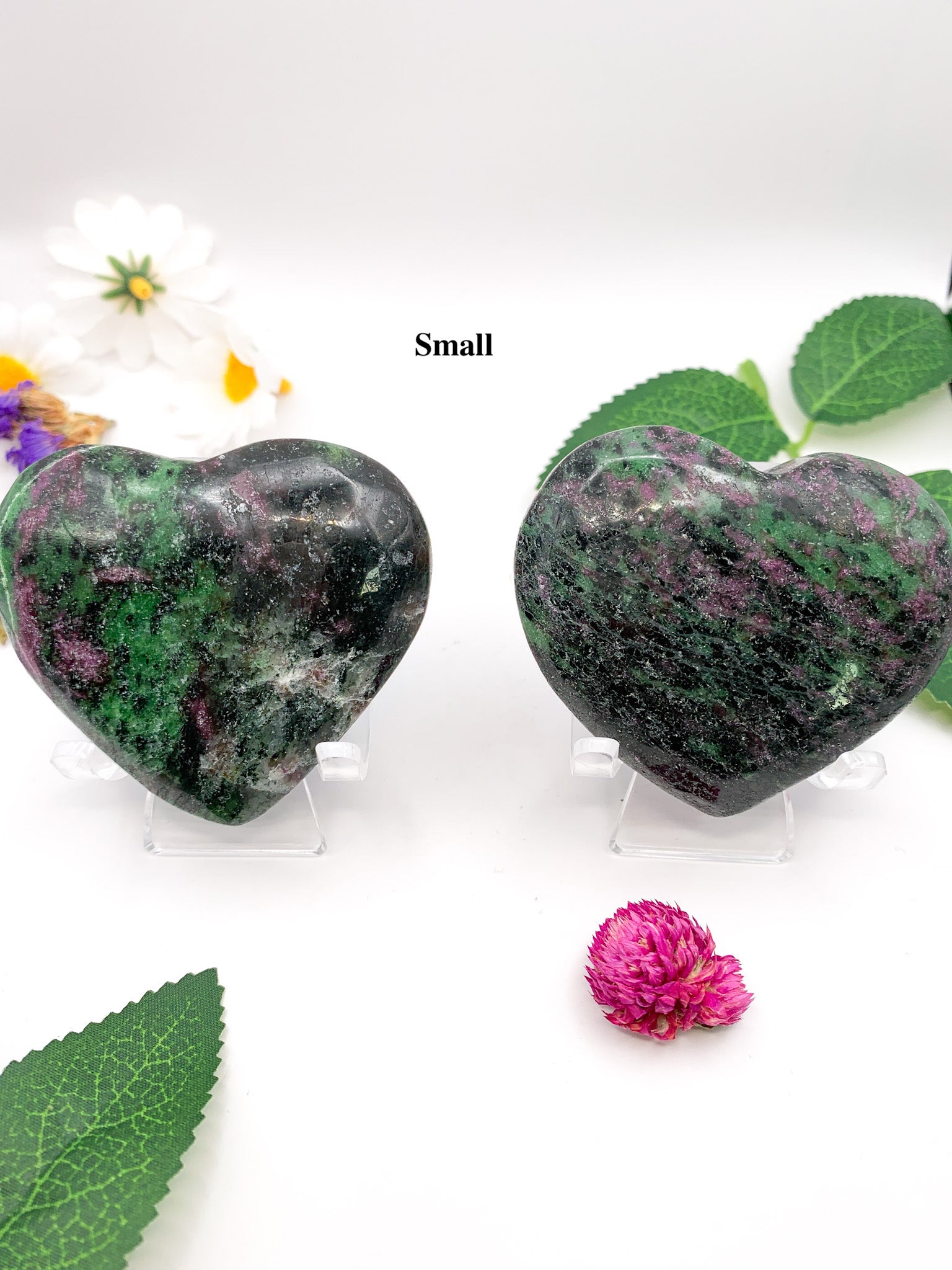 Ruby Zoisite Heart (Anyolite) - Crystal Love Treasures