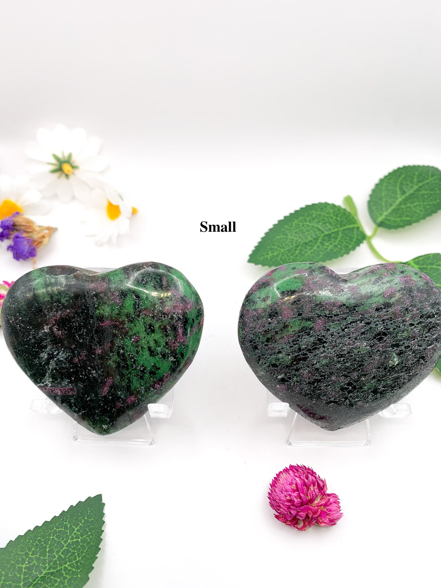 Ruby Zoisite Heart (Anyolite) - Crystal Love Treasures