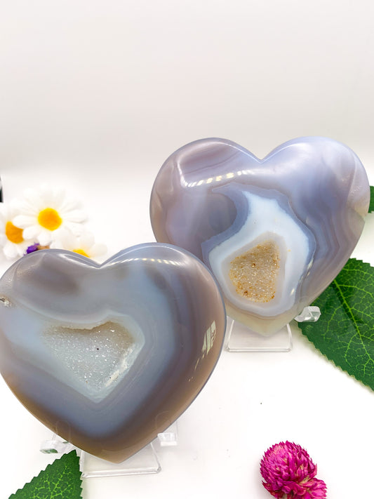 Druzy Agate Heart - Crystal Love Treasures