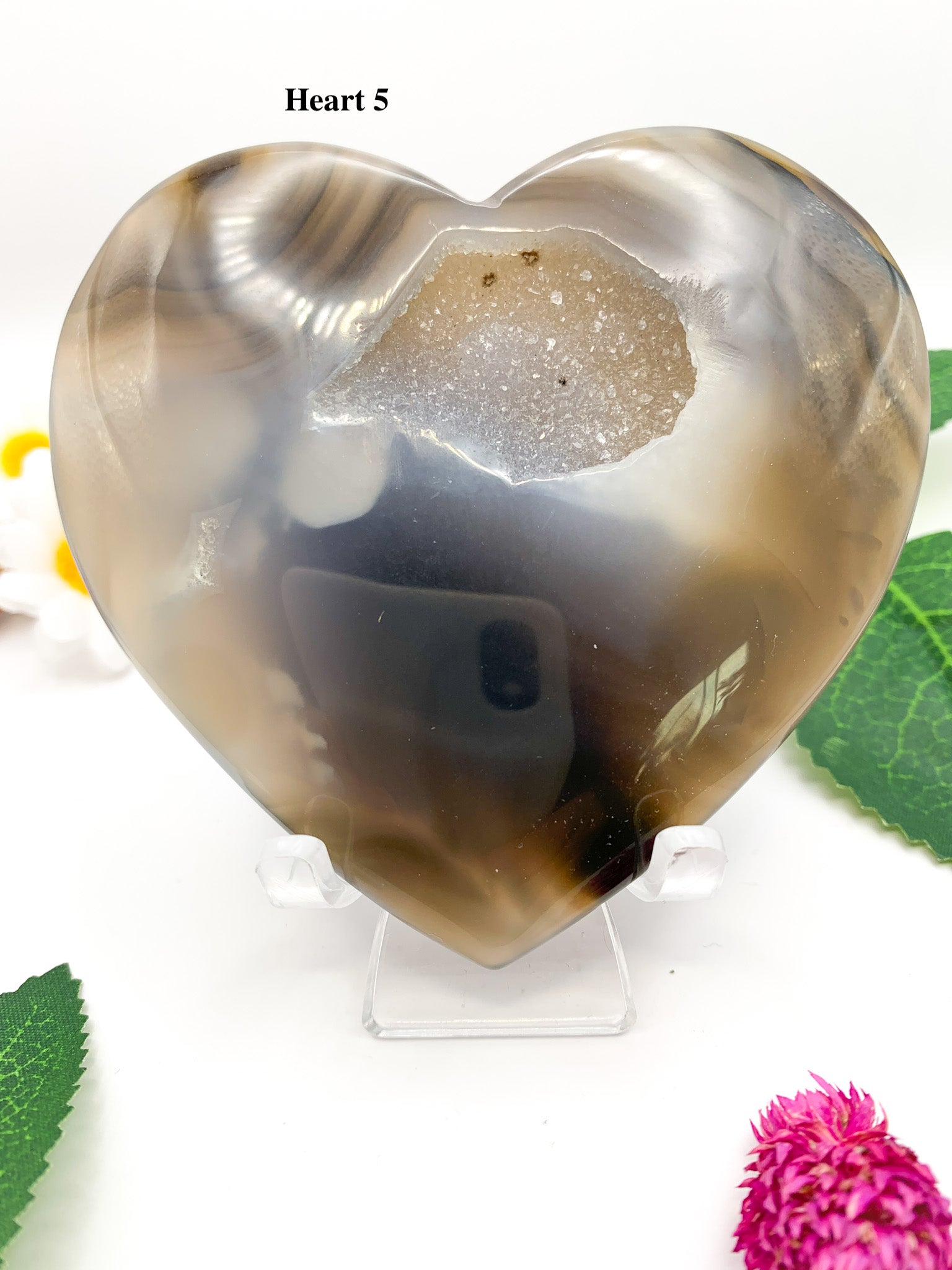 Druzy Agate Heart - Crystal Love Treasures