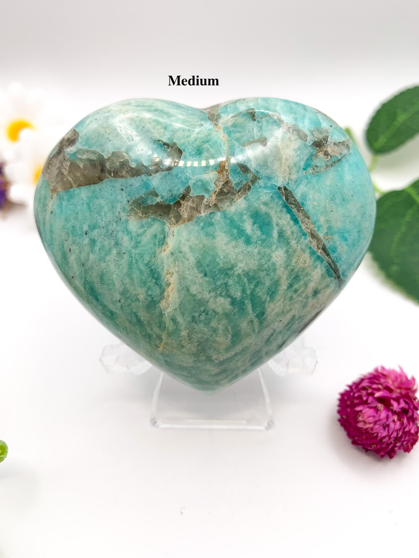 Amazonite Heart - Crystal Love Treasures