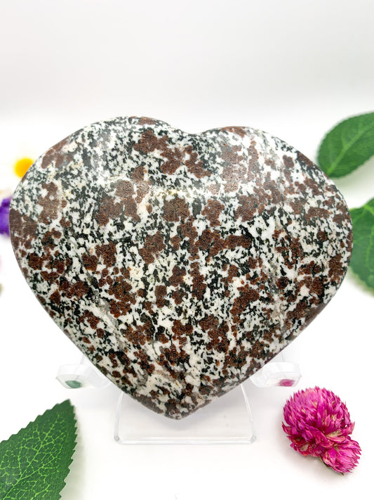 Dalmatian Jasper Heart - Crystal Love Treasures