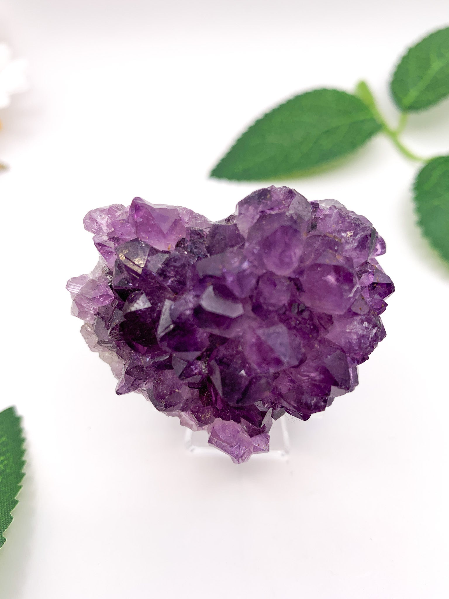 Druzy Amethyst Geode Heart - Crystal Love Treasures