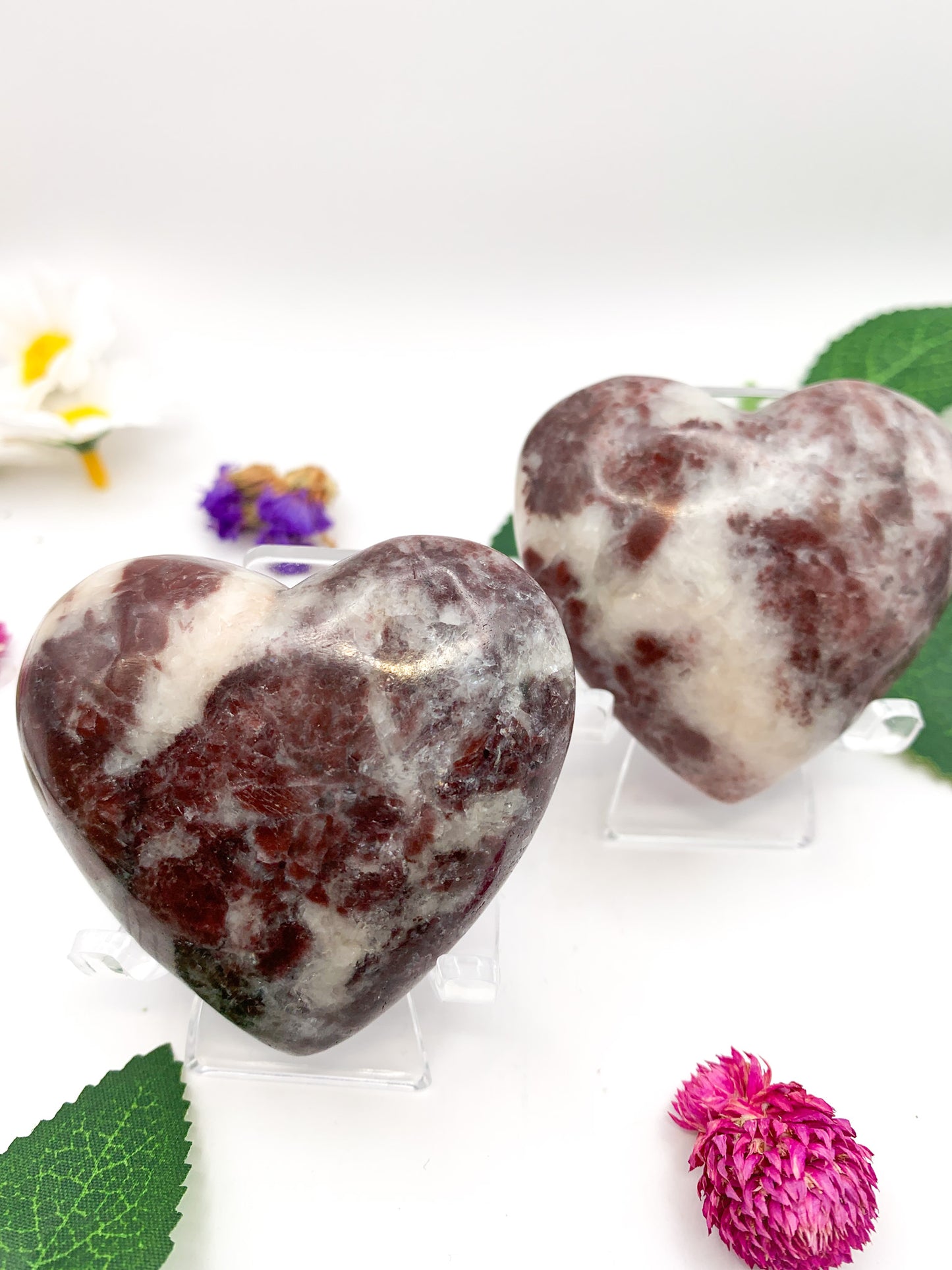 Pink Zebra Jasper Heart - Crystal Love Treasures