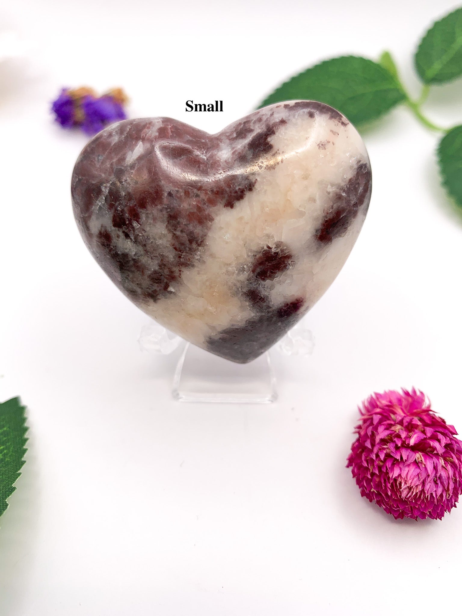 Pink Zebra Jasper Heart - Crystal Love Treasures